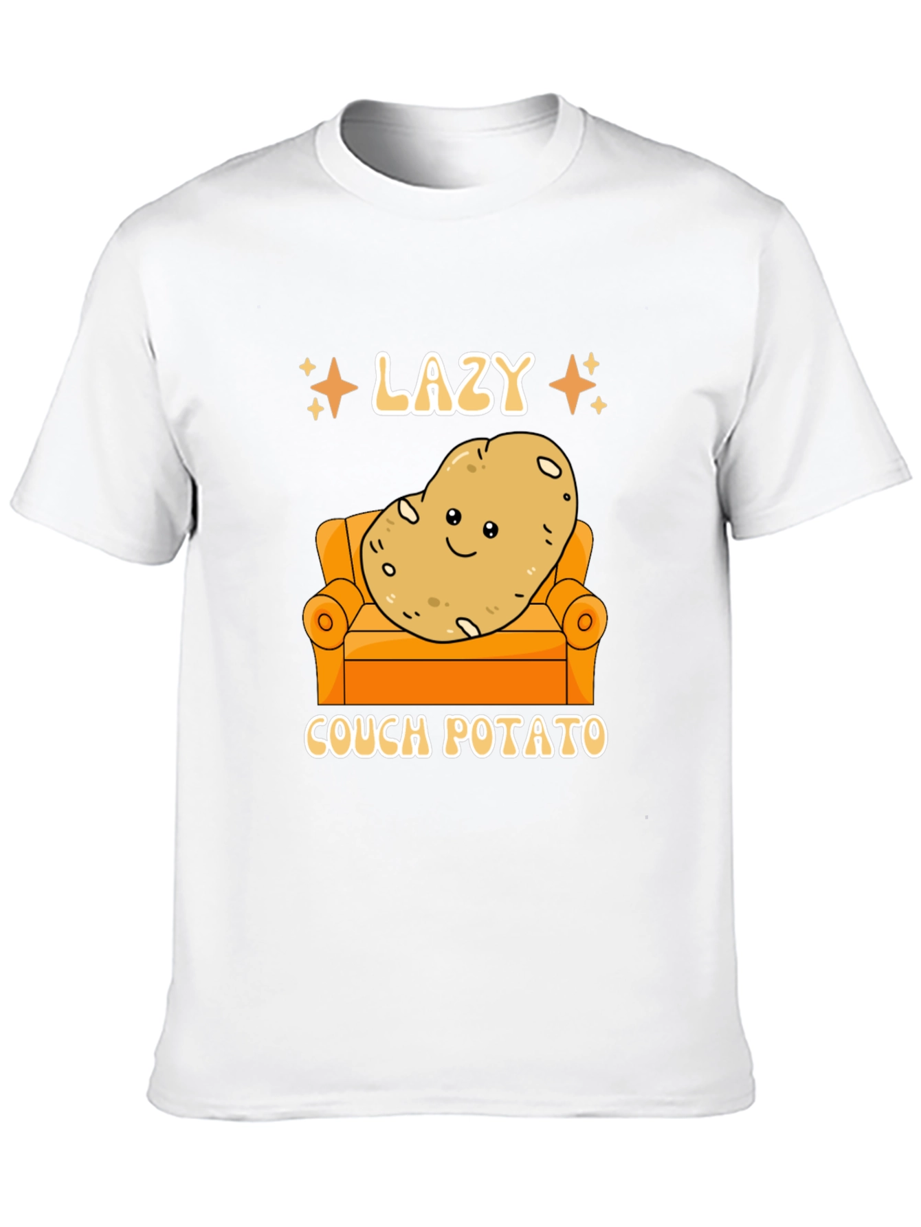 Black Lazy Couch Potato Graphic T-Shirt Funny Design view 10