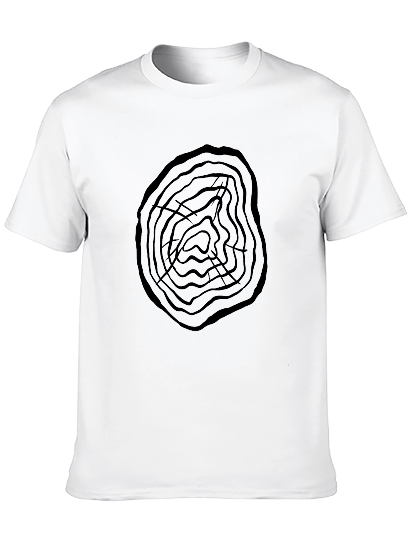 Black Abstract Tree Ring Graphic Print Men's Tee view 10