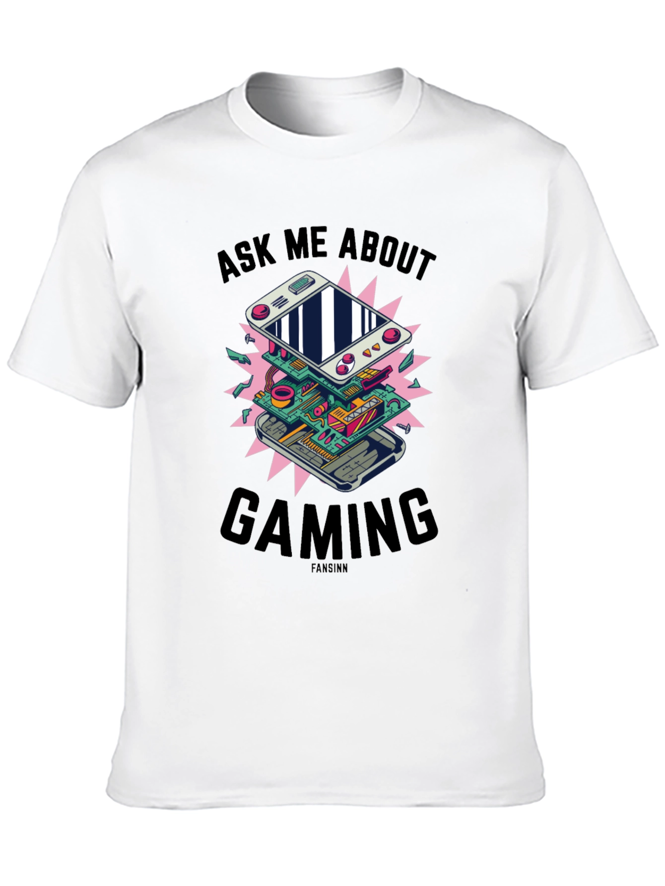 Black Ask Me About Gaming Graphic T-Shirt view 10