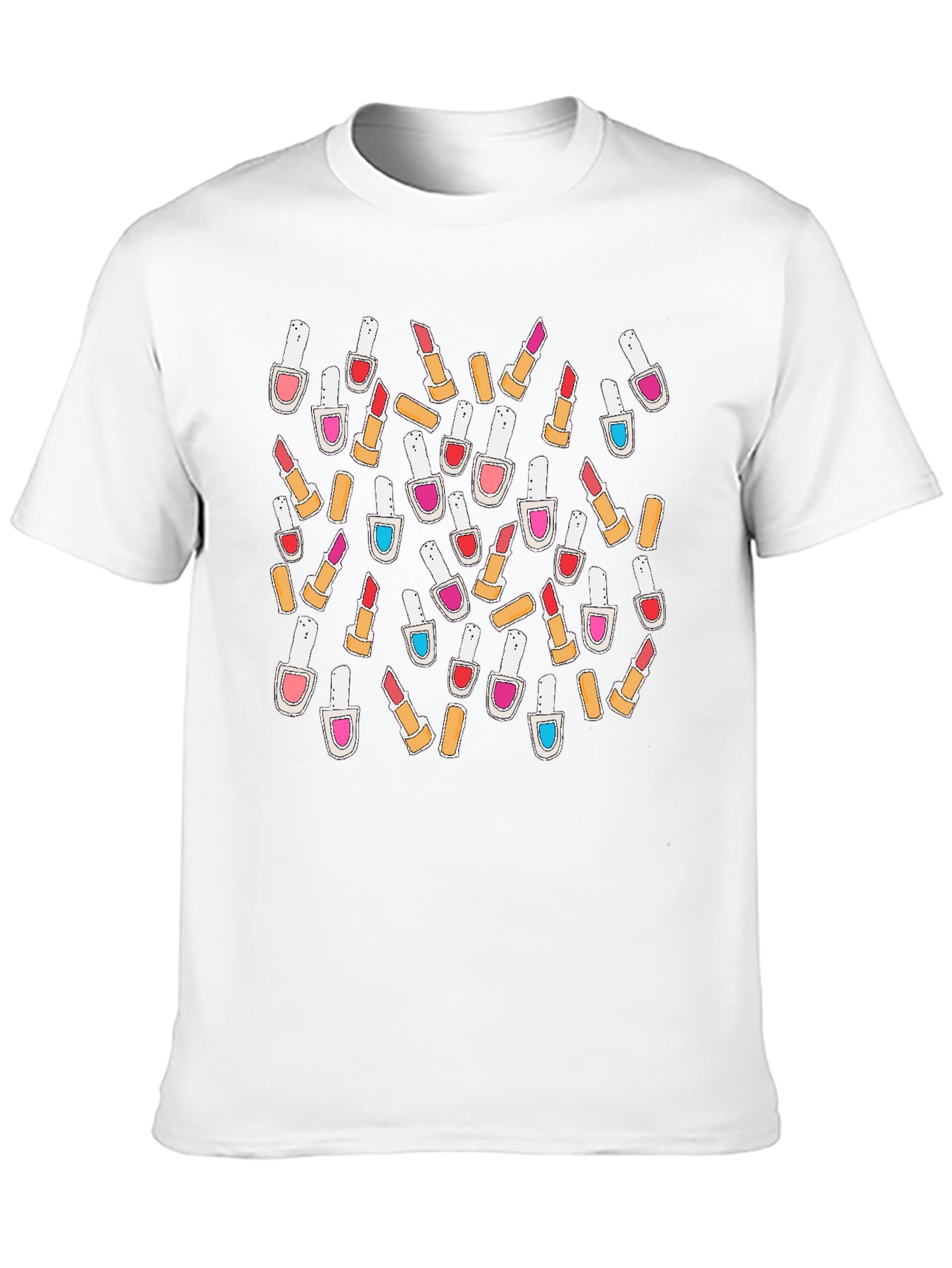 Black Makeup Pattern T-Shirt view 10