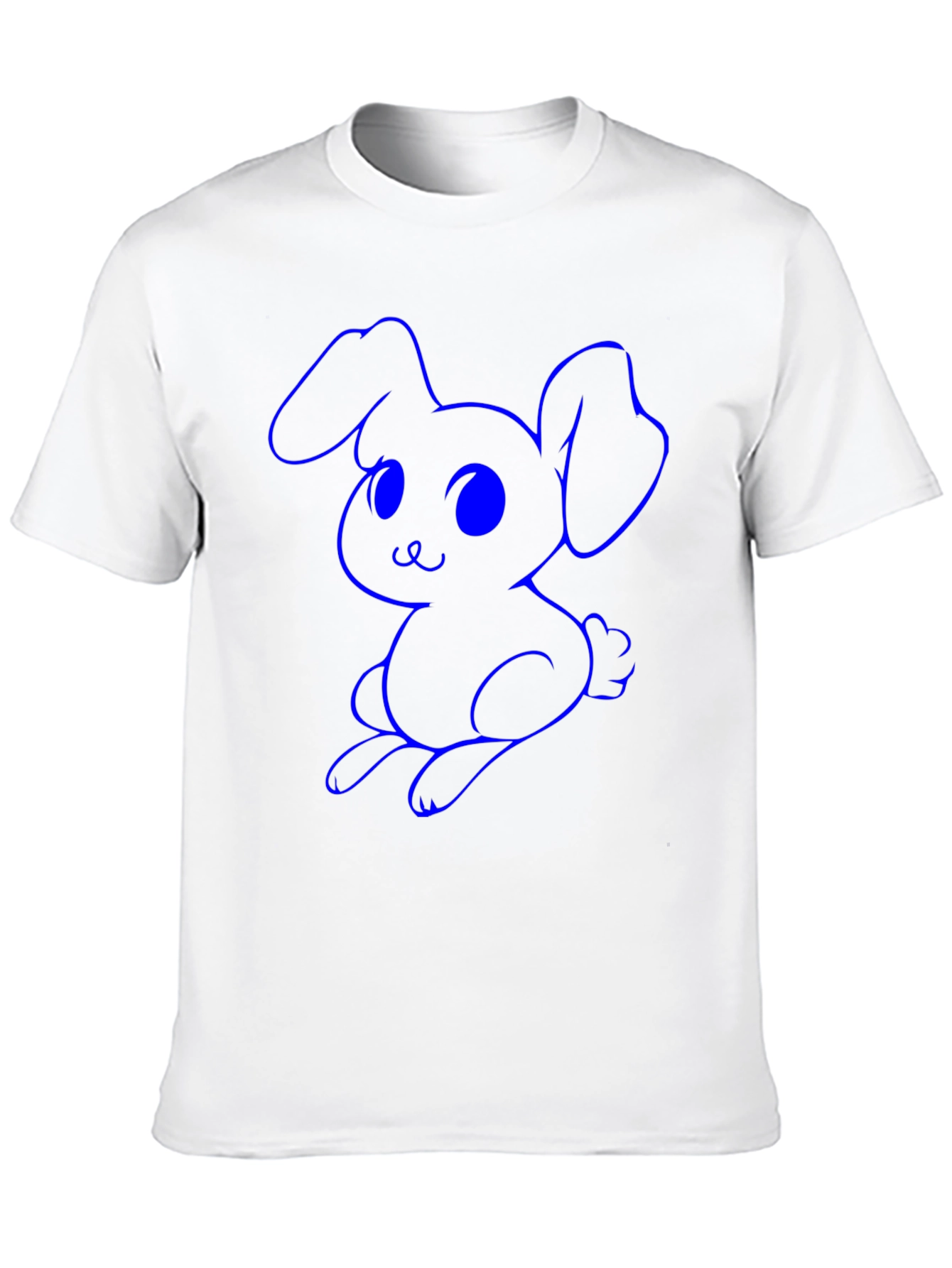 Black Cute Bunny Graphic Tee - Black Cotton Shirt view 10