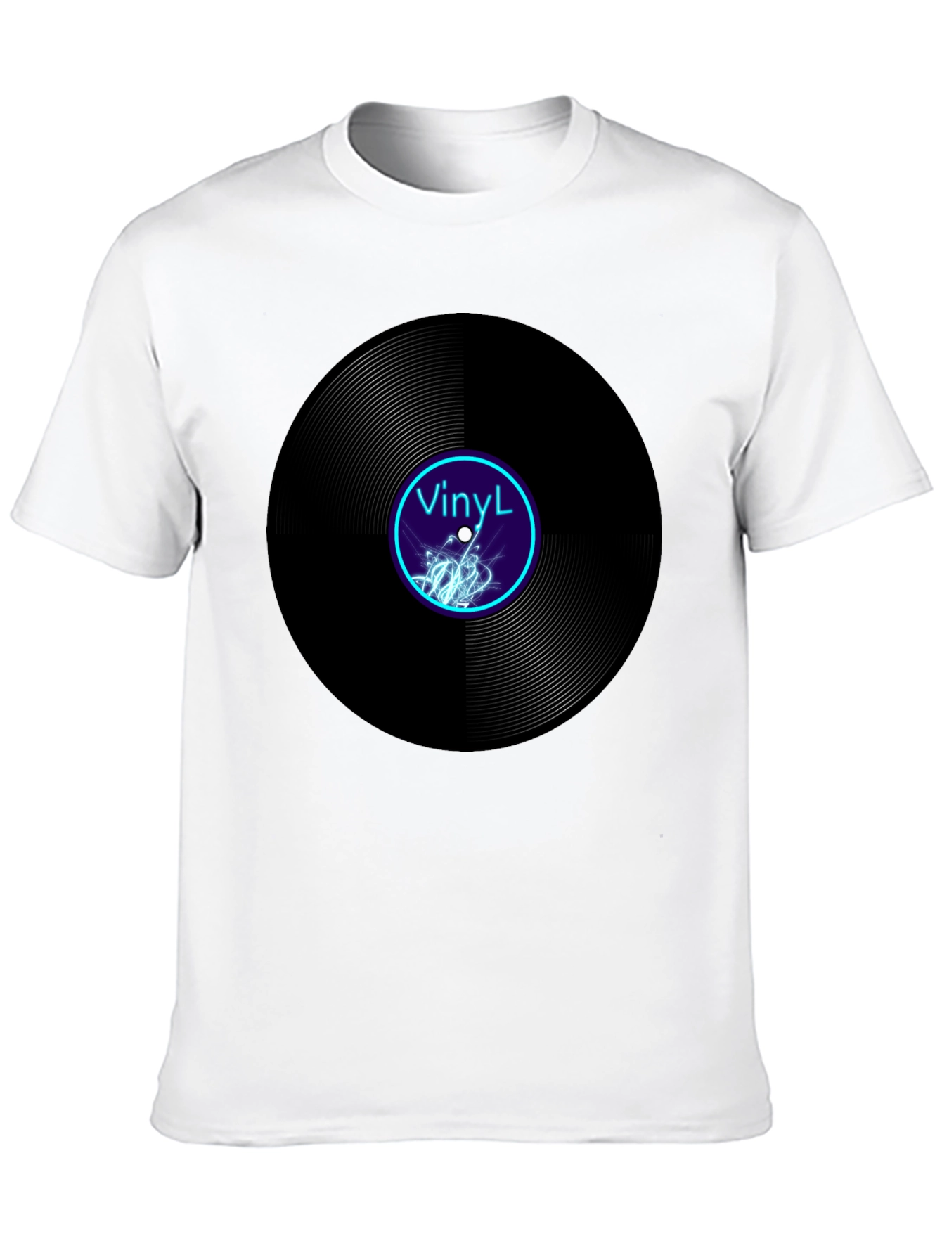 Black Vinyl Record Graphic Tee - Cool Music Lover T-Shirt view 10