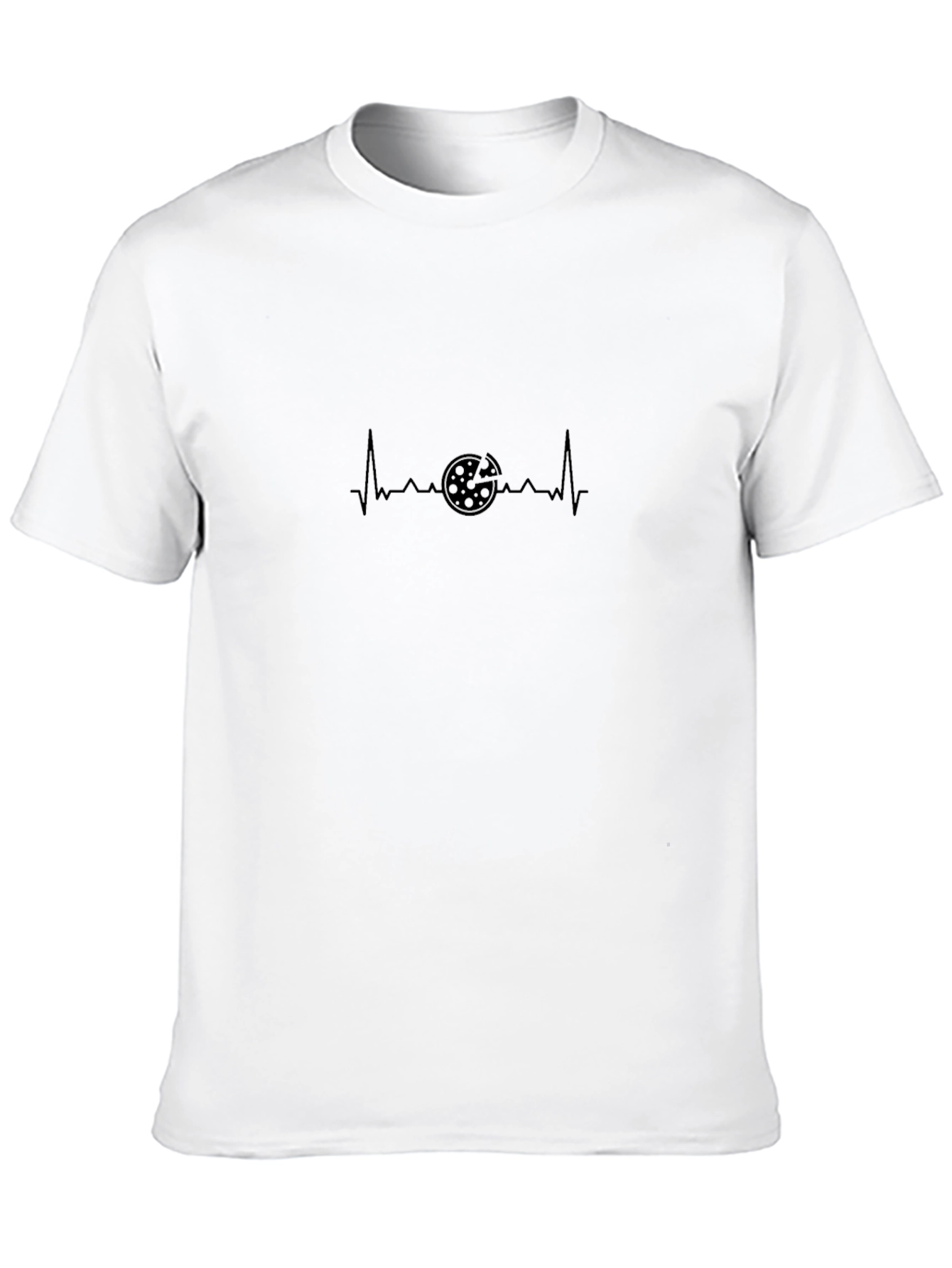Black Pizza Heartbeat Graphic T-Shirt - Casual Black Tee view 10