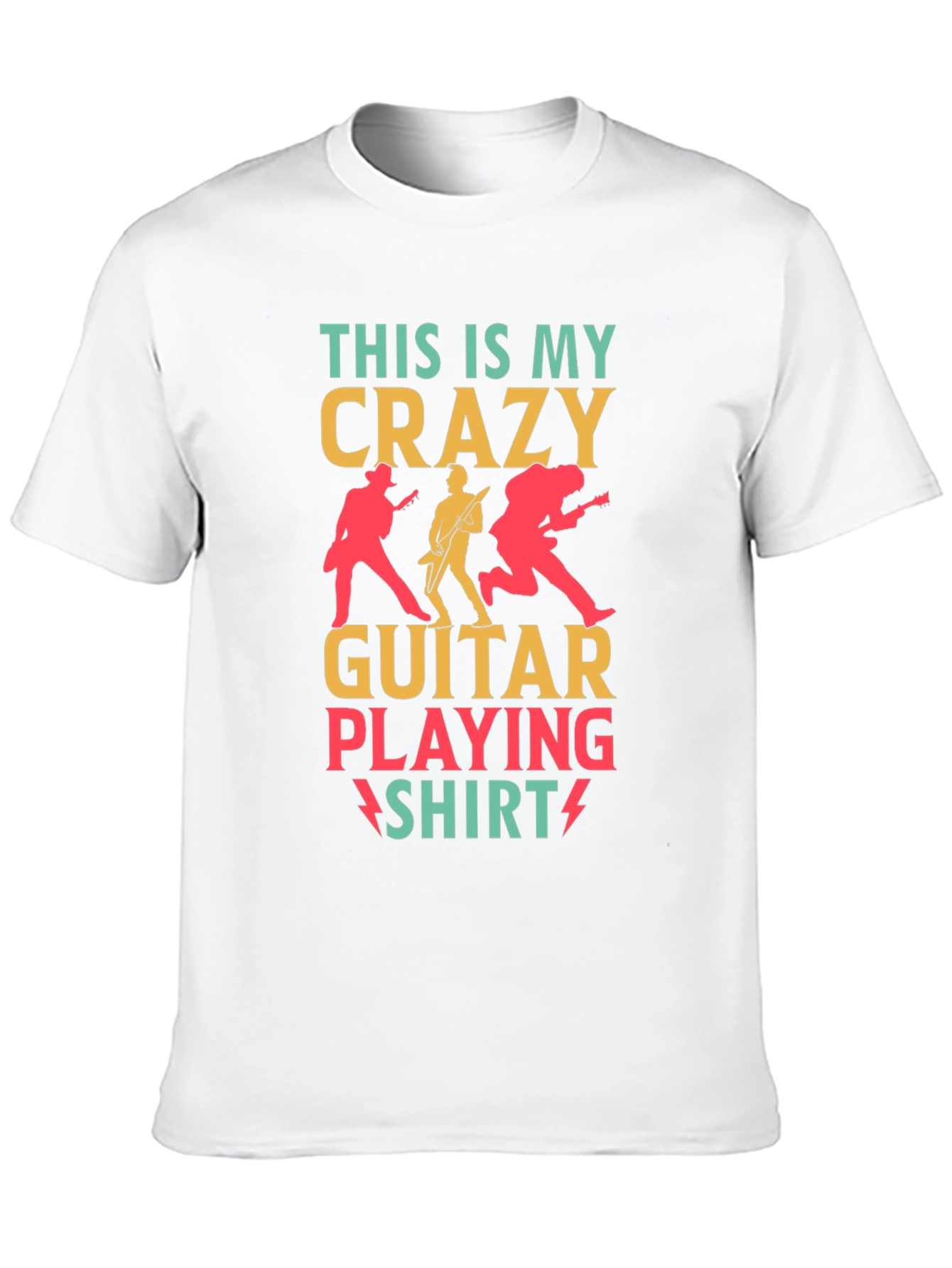 Black Crazy Guitar Playing Shirt - Rock Concert T-Shirt view 10