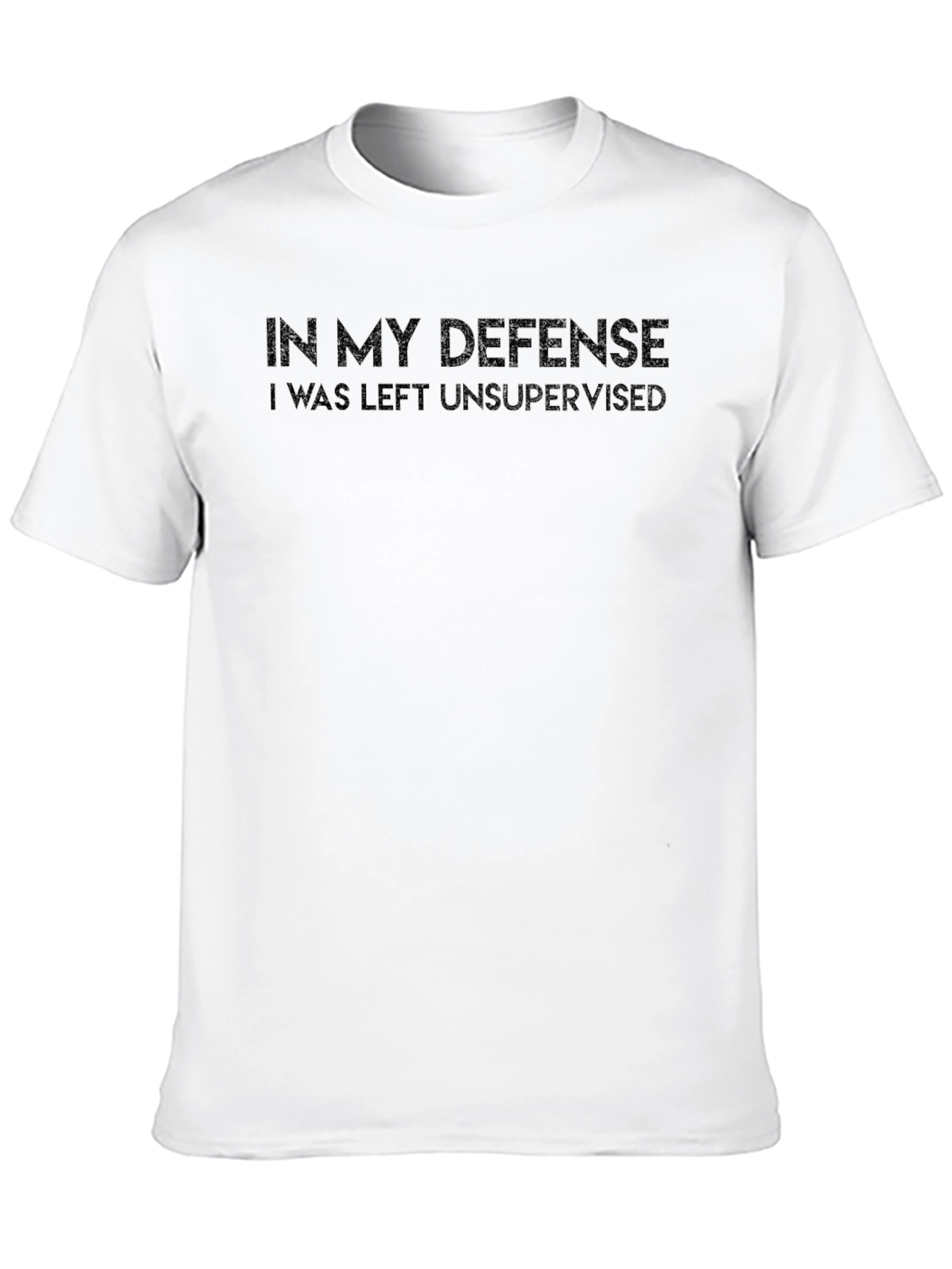 Black Funny In My Defense Men's Black T-Shirt view 10