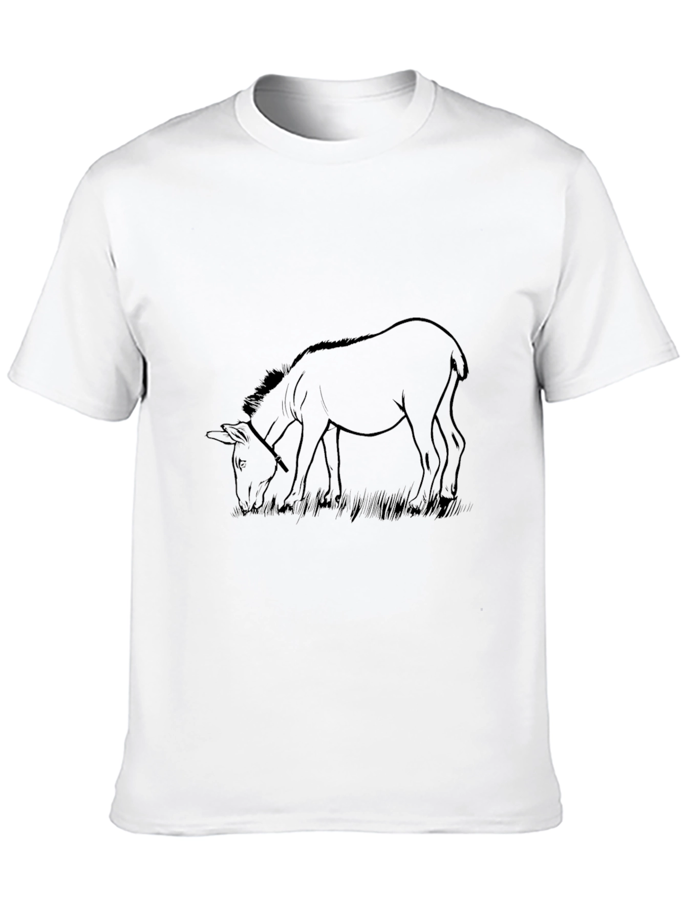 Black Black T-Shirt with Donkey Design view 10
