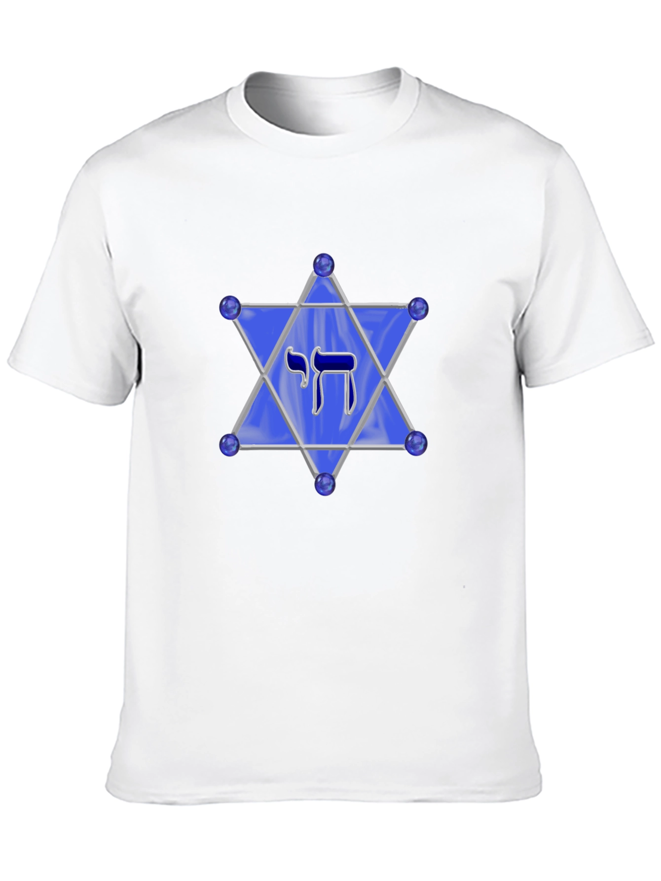 Black Chai Star of David Men's Black T-Shirt view 10