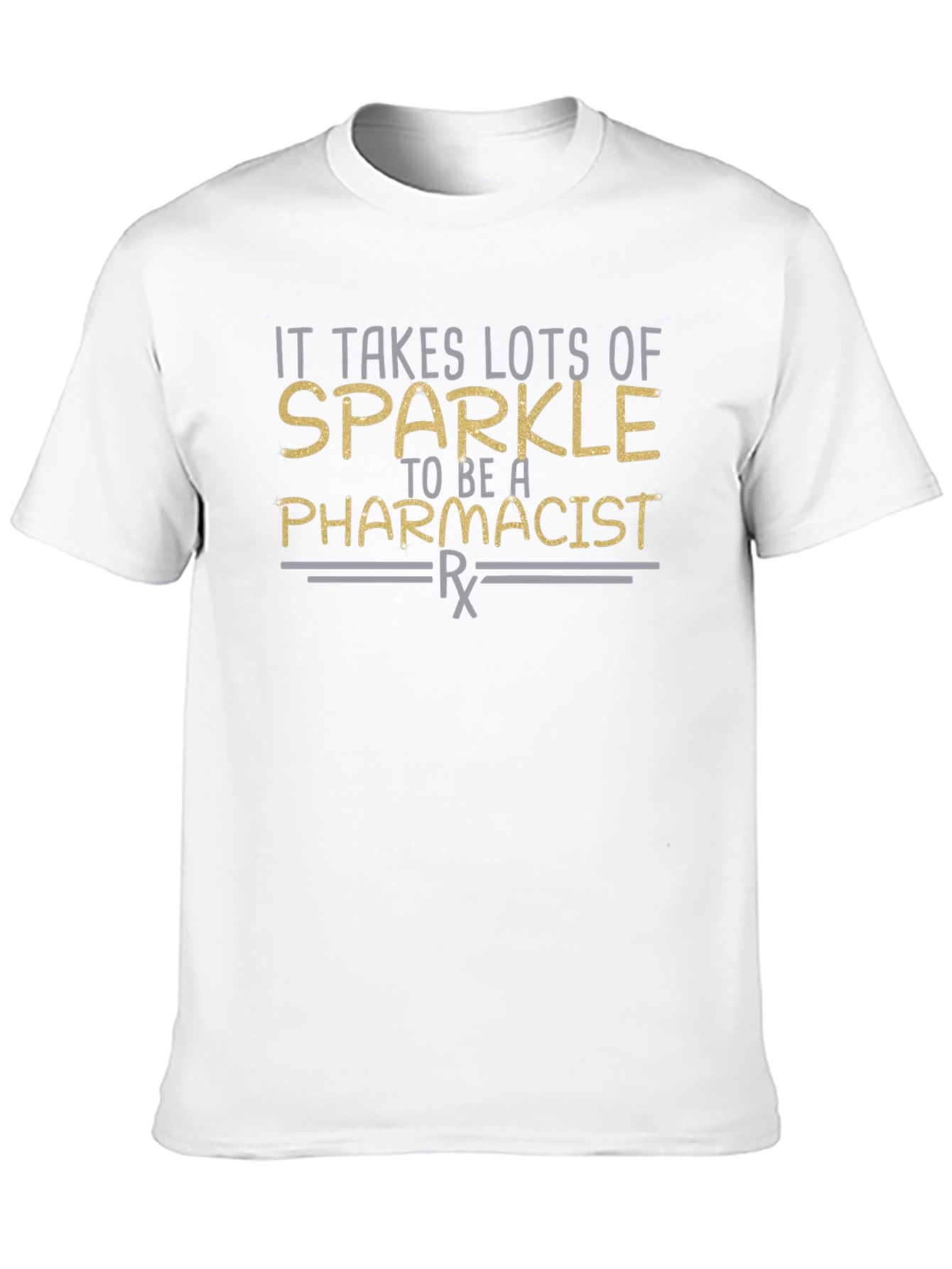 Black Sparkle Pharmacist T-Shirt - Black Cotton Tee view 10