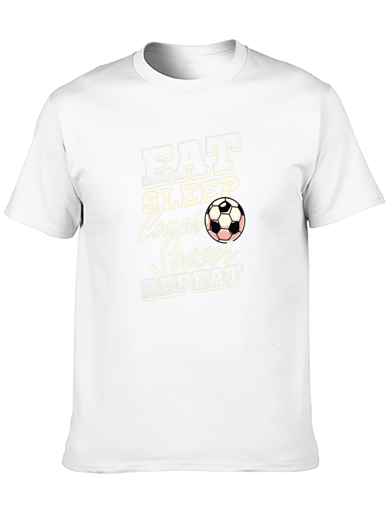 Black Eat Sleep Coach Soccer Repeat Black T-Shirt view 10
