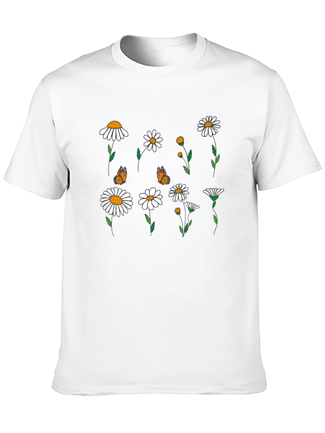 Black Floral Butterfly Graphic Tee - Black Casual T-Shirt view 10