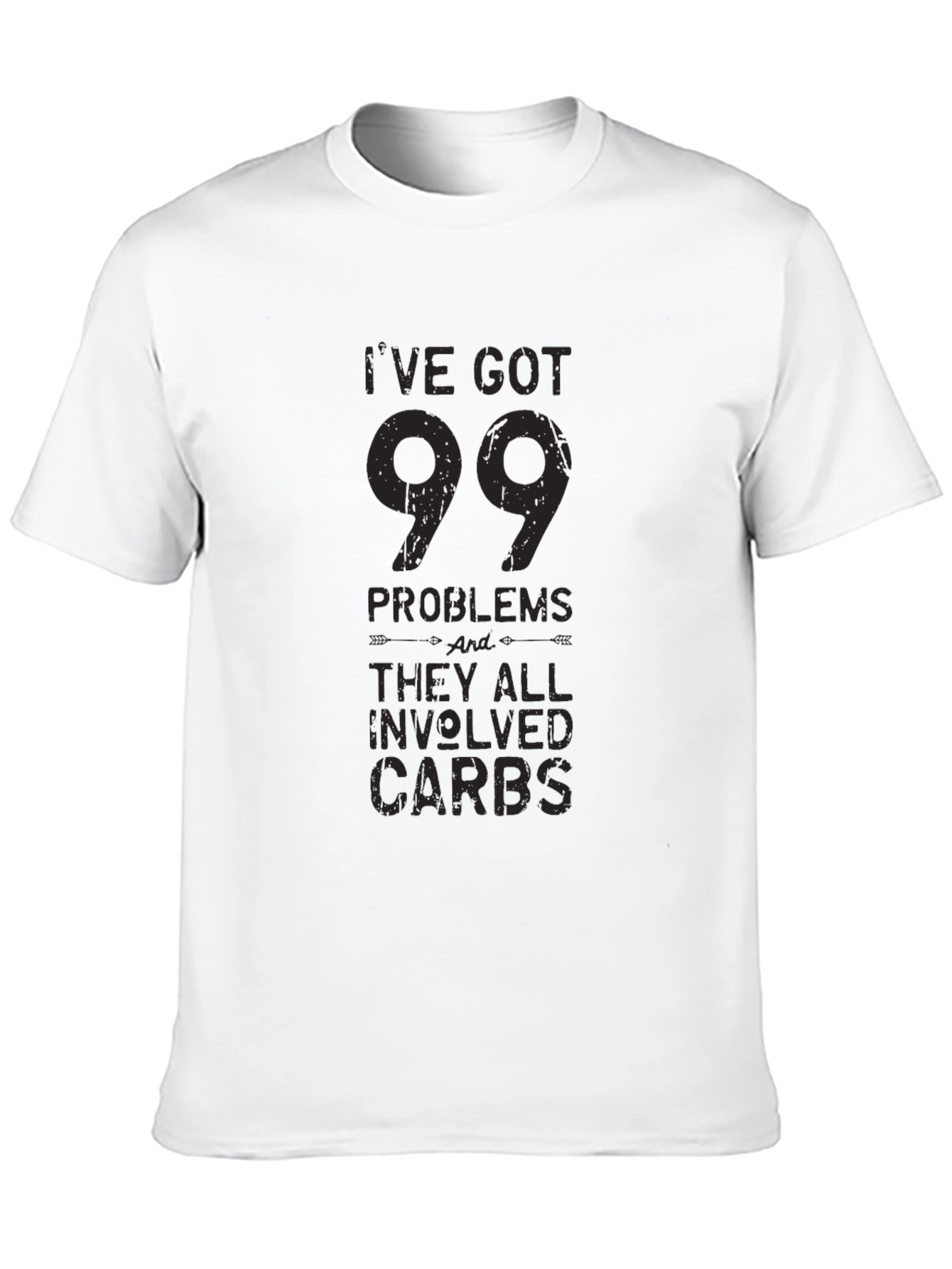 Black 99 Problems Carbs T-Shirt - Funny Foodie Tee view 10