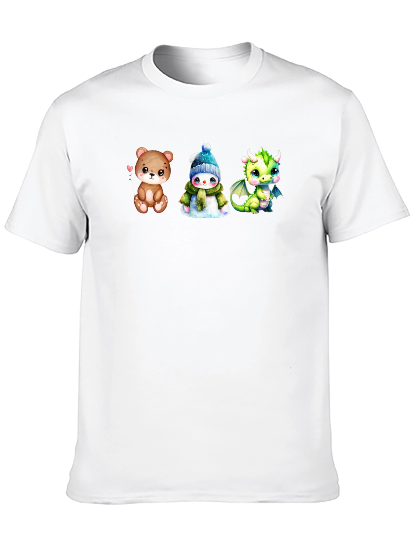 Black Cute Cartoon Animal T-Shirt view 10