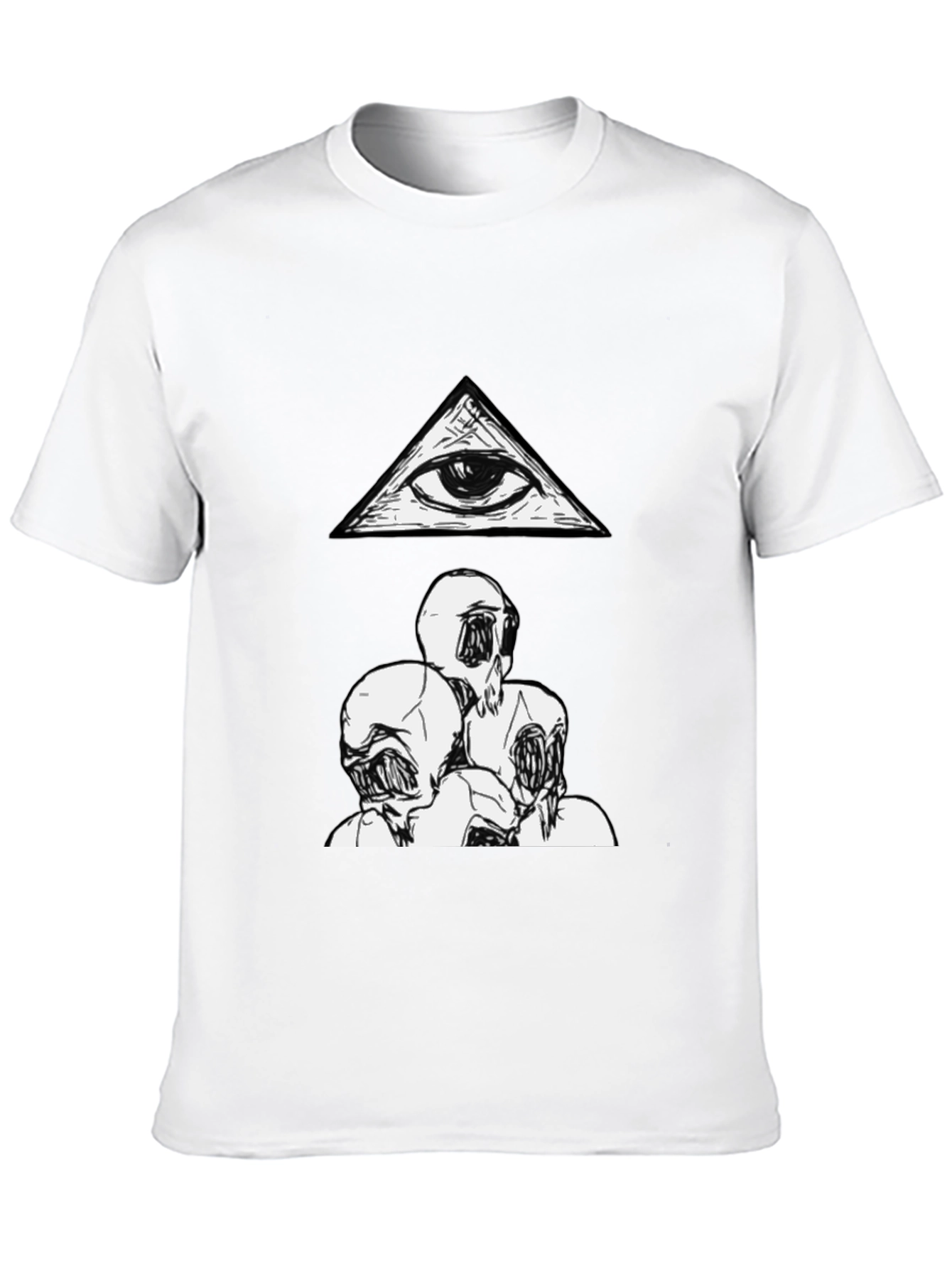 Black Eye Pyramid & Monster Faces Graphic Tee - Black Cotton view 10