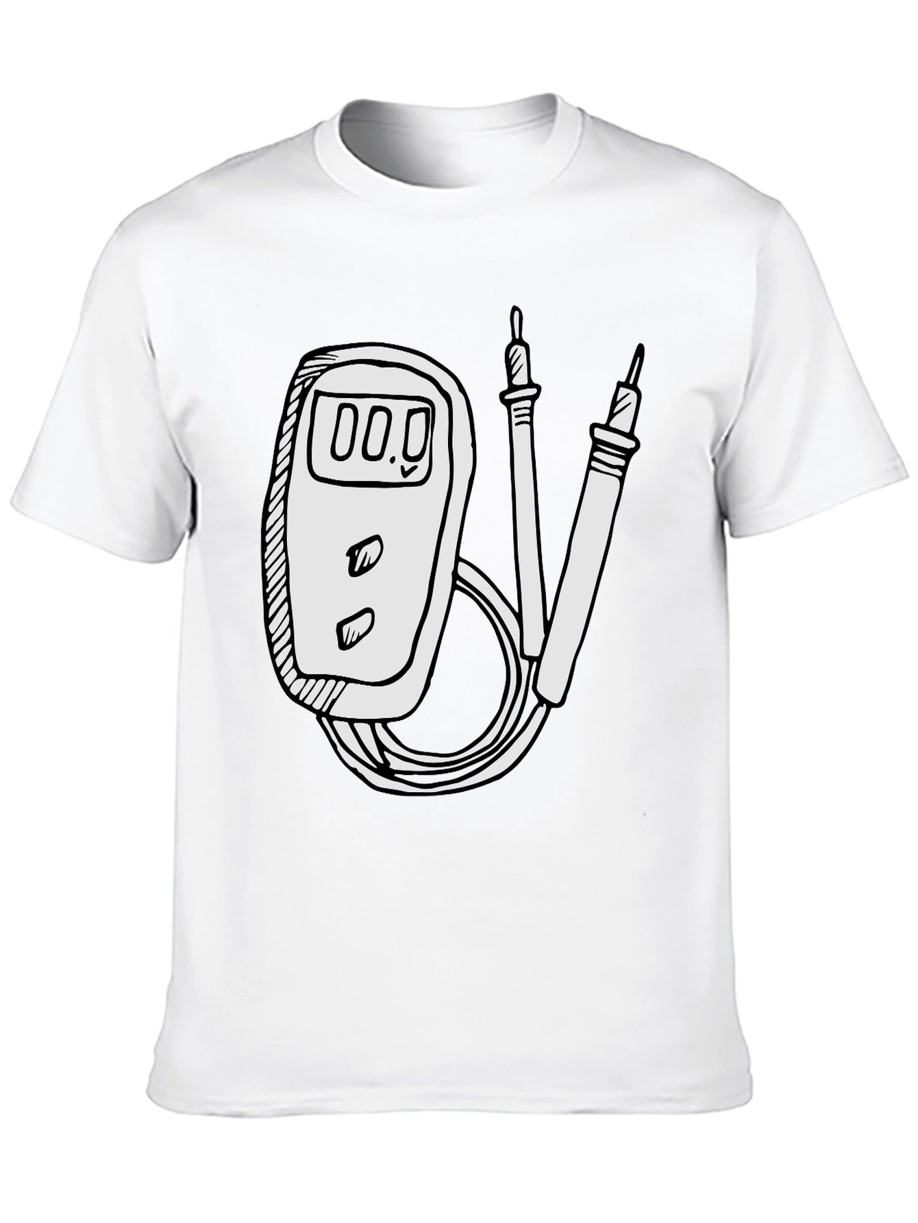 Black Electrician Humor Tee: Multimeter Graphic T-Shirt view 10