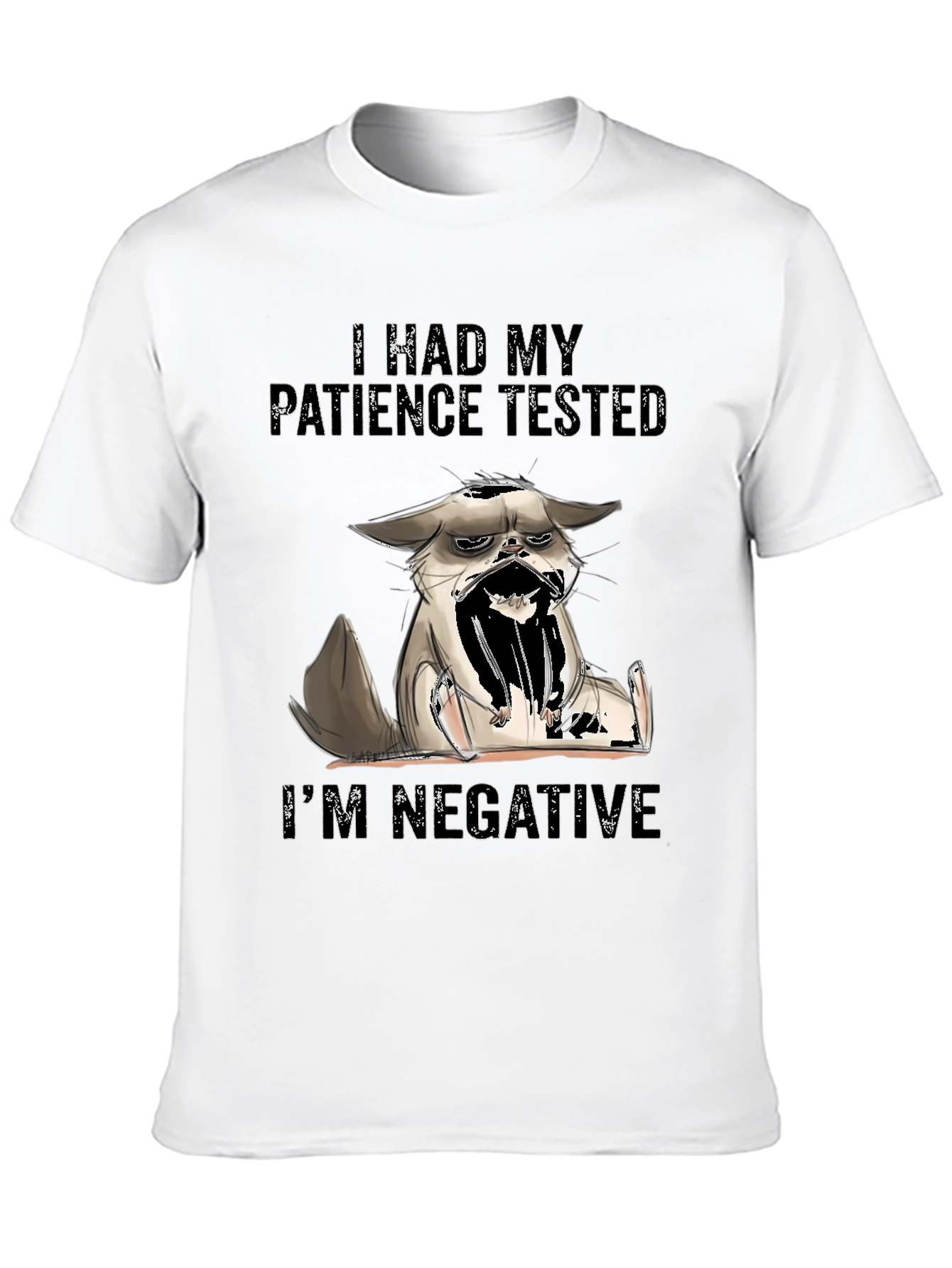 Black Patience Tested Cat Graphic T-Shirt view 10