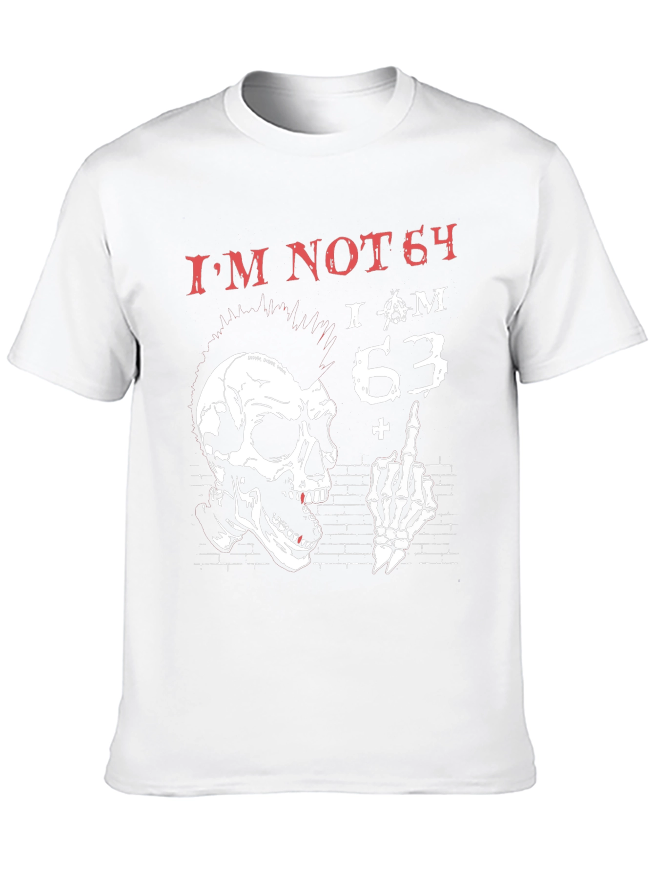 Black I'm Not 64 T-Shirt Skull Punk Rock view 10