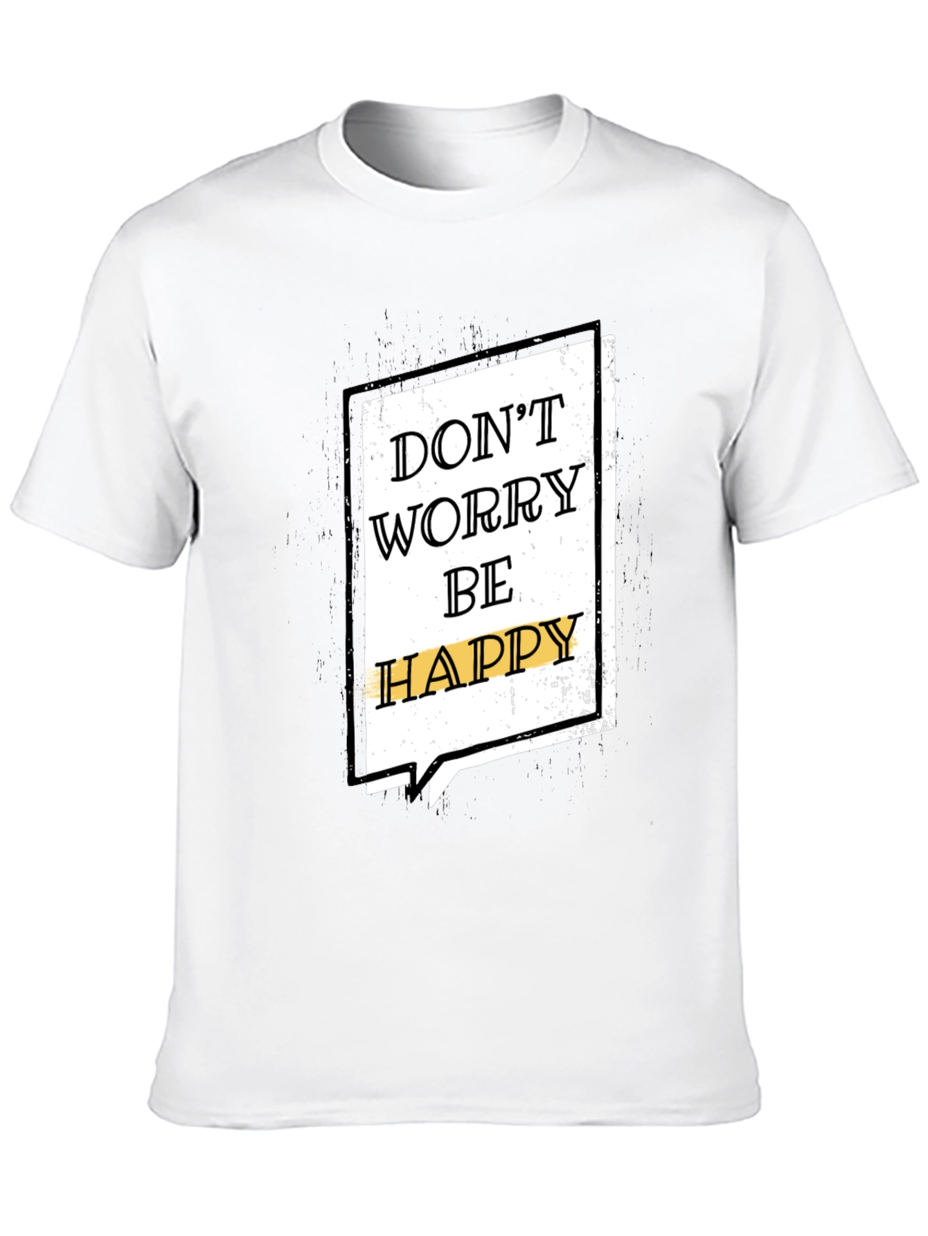 Black Don't Worry Be Happy Graphic Tee view 10