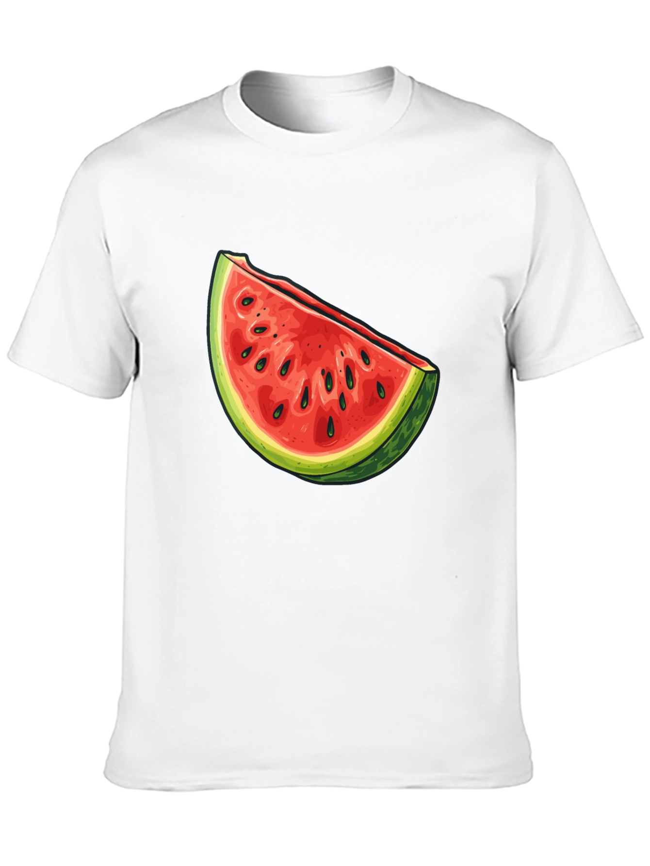 Black Watermelon Slice Graphic Tee - Unisex Casual Shirt view 10