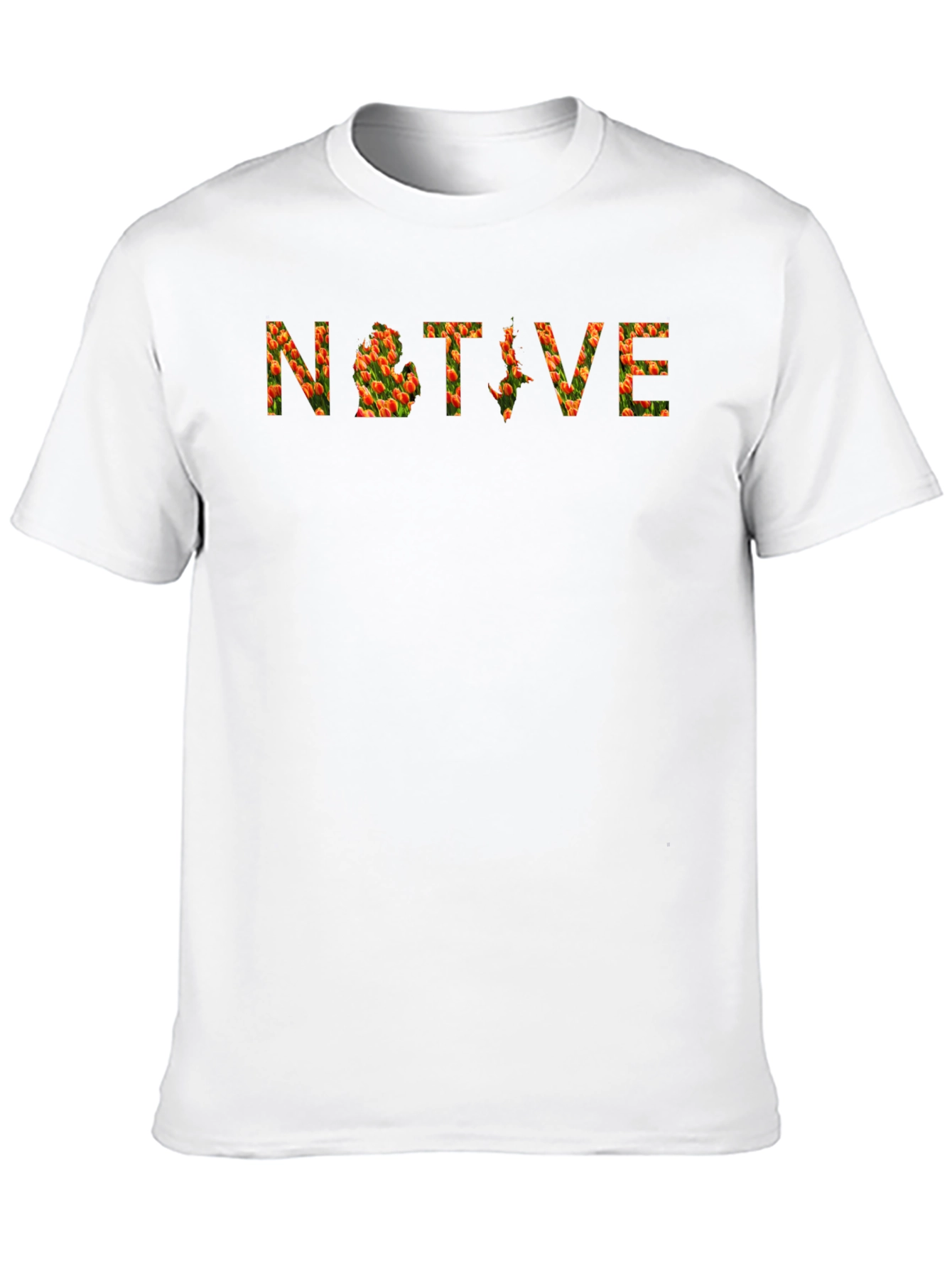 Black Native Flower Print Crew Neck T-Shirt view 10