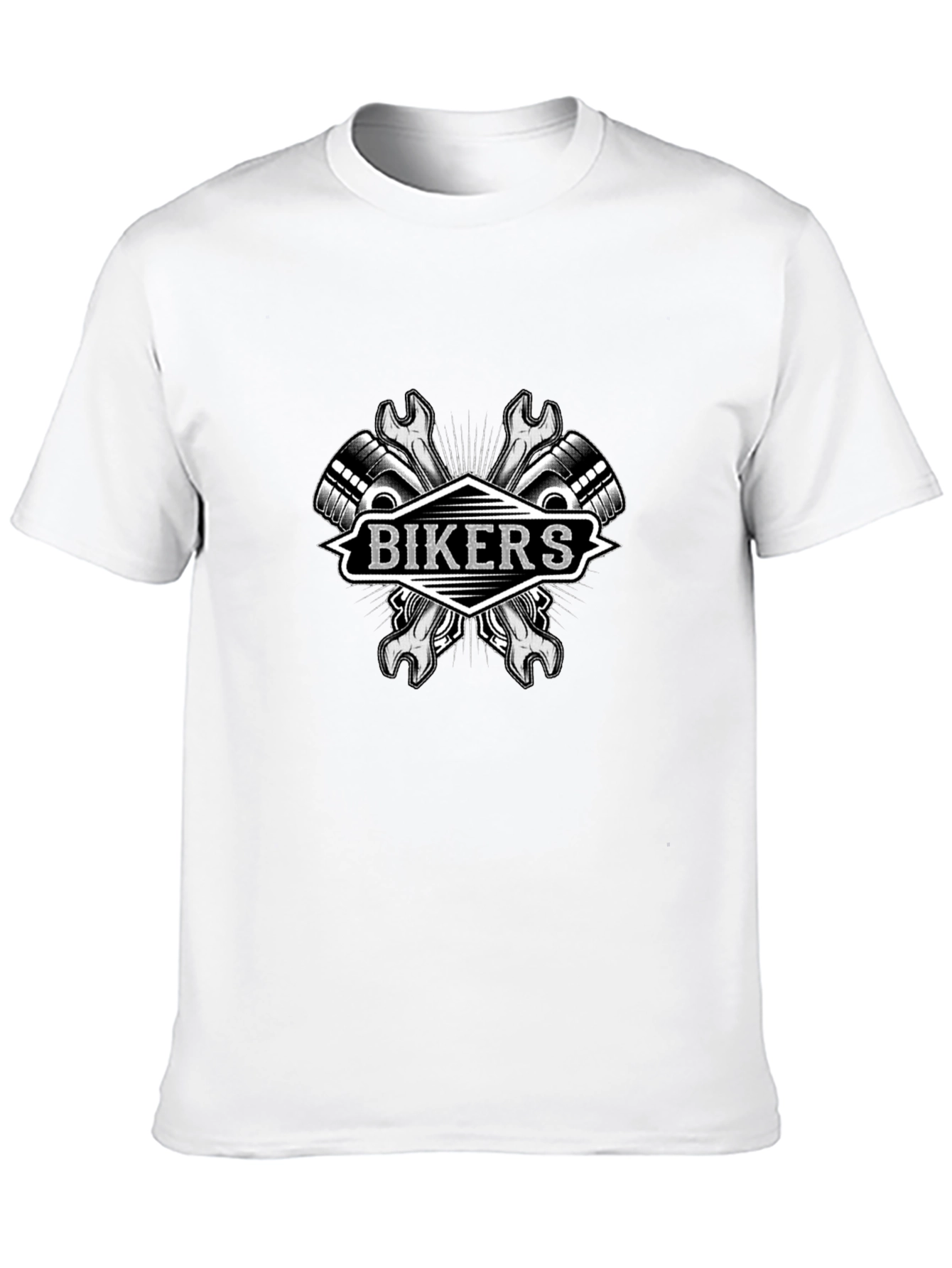 Black Bikers T-Shirt - Mechanic Style Graphic Tee view 10