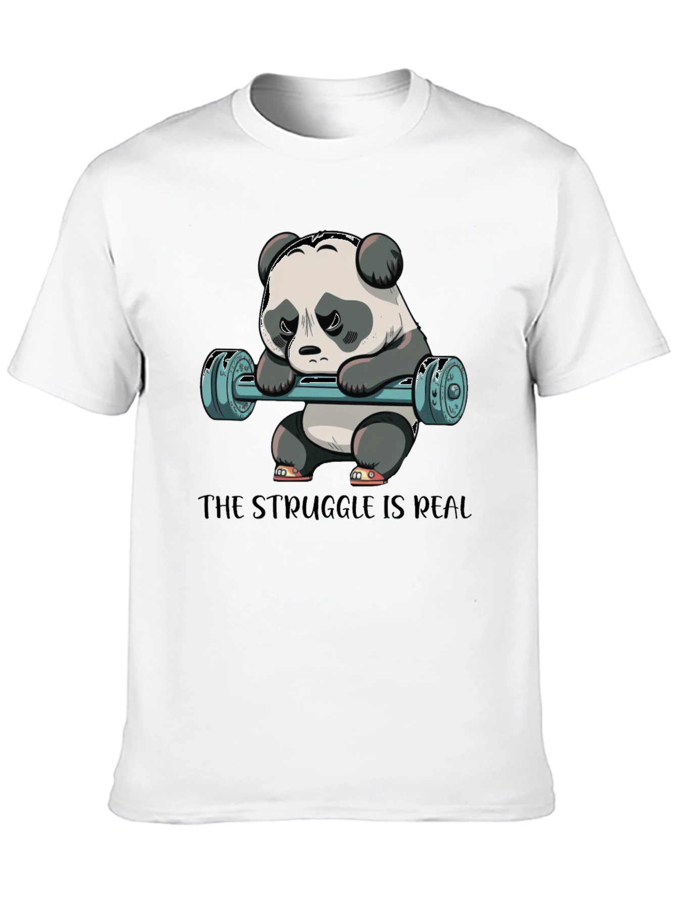 Black Struggle is Real Panda Workout T-Shirt view 10