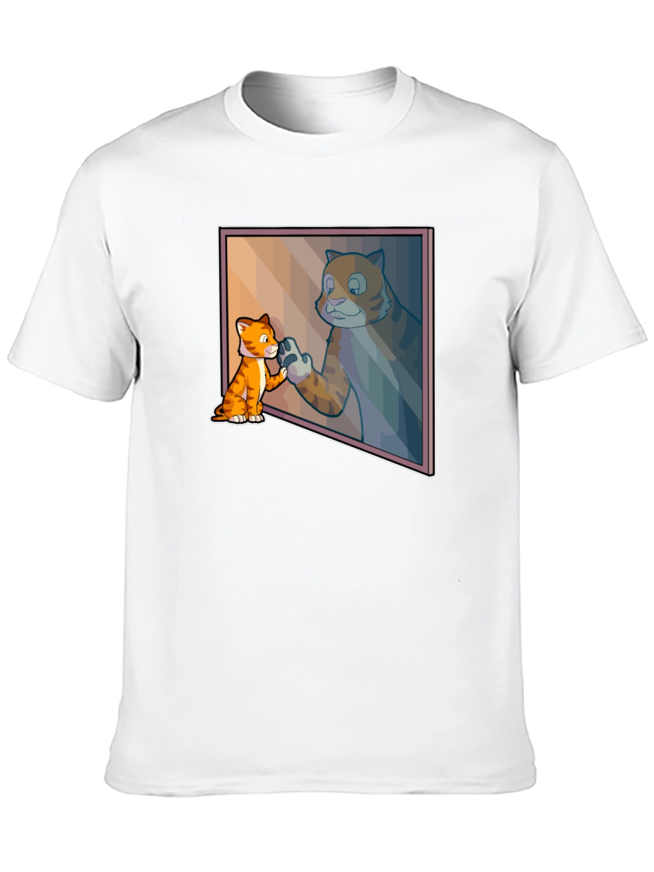 Black Cat Mirror Image Graphic Tee - Funny Animal T-Shirt view 10