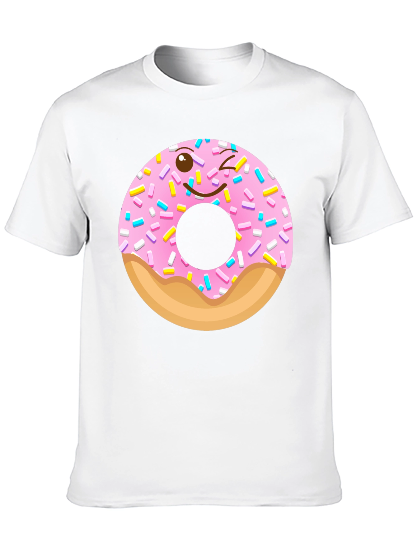 Black Winking Donut Graphic Tee - Black Cotton Shirt view 10