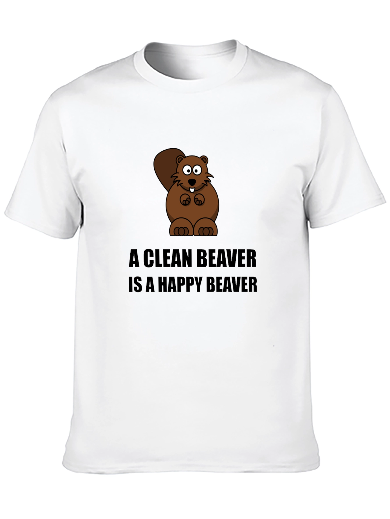 Black A Clean Beaver T-Shirt - Funny Cartoon Tee view 10