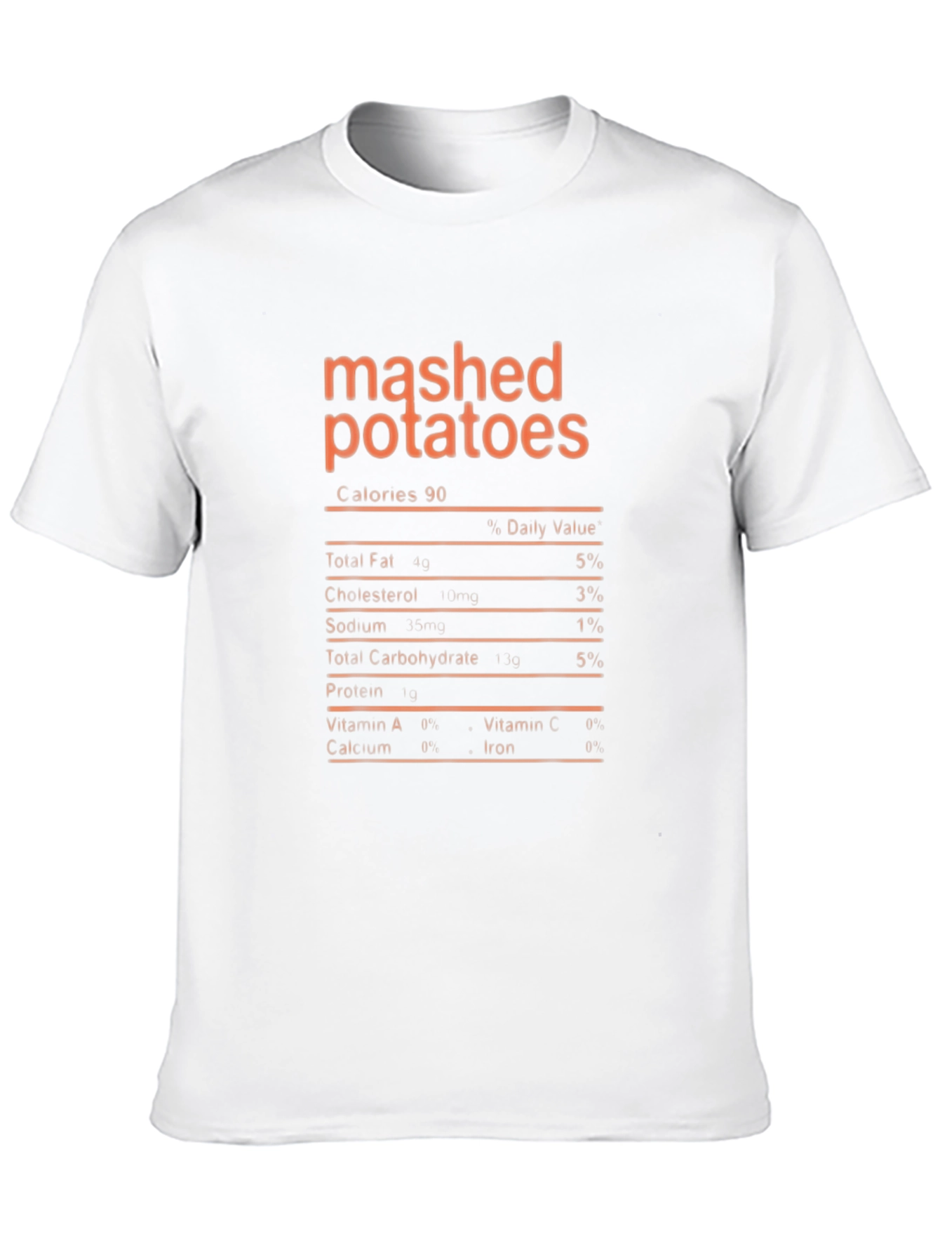 Black Mashed Potatoes Nutrition Facts Graphic T-Shirt view 10