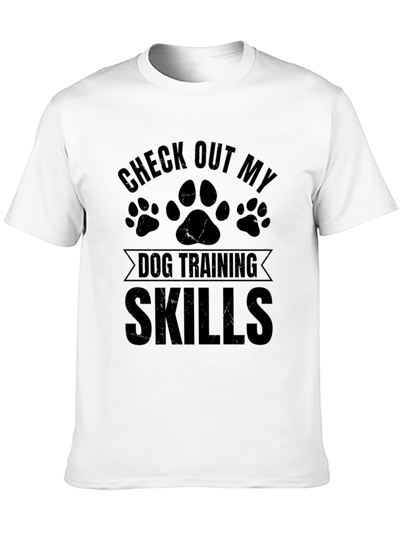 Black Dog Training Skills Graphic T-Shirt - Unisex Cotton Tee view 10
