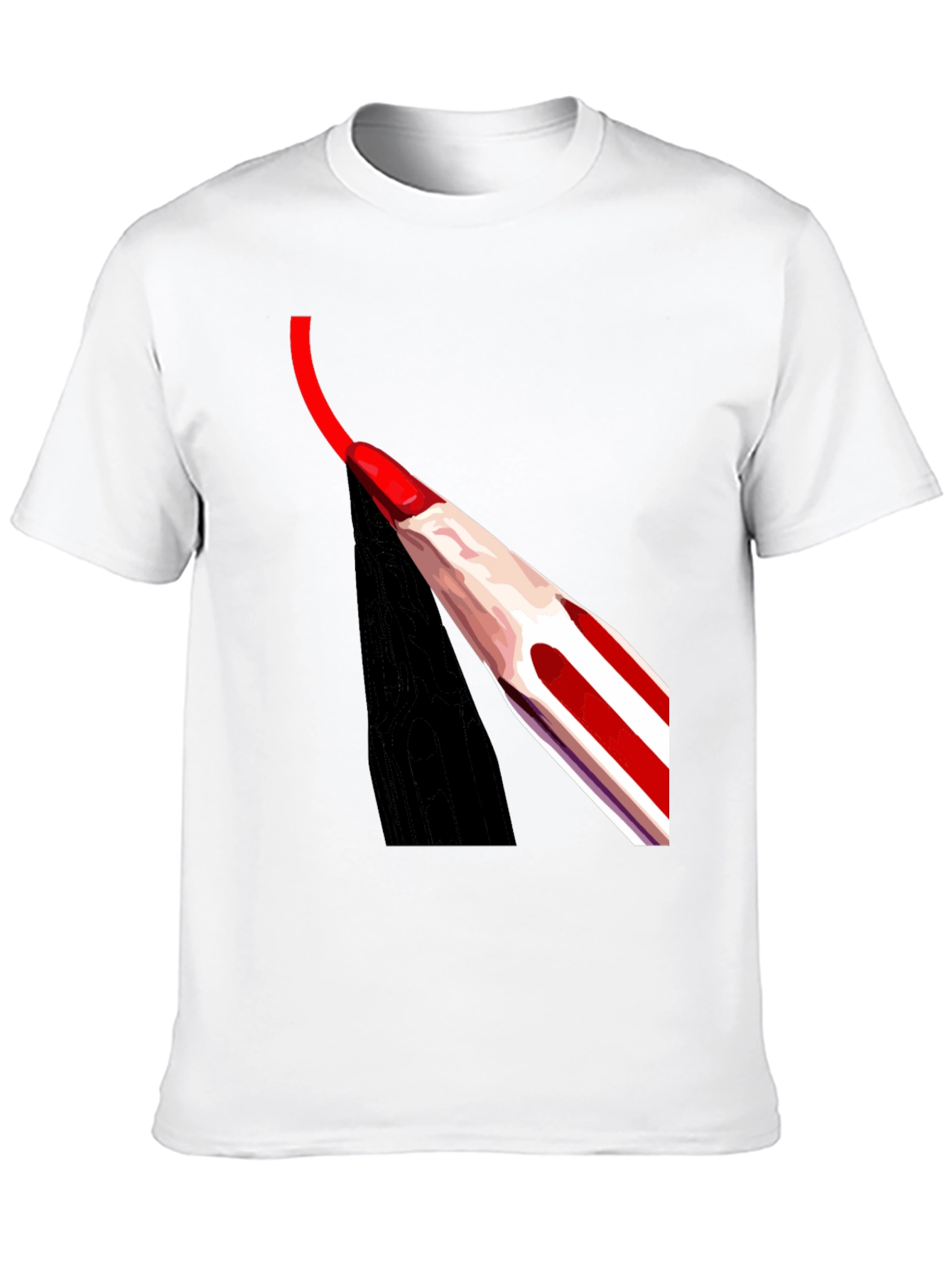 Black Red Pencil Art Black T-Shirt view 10