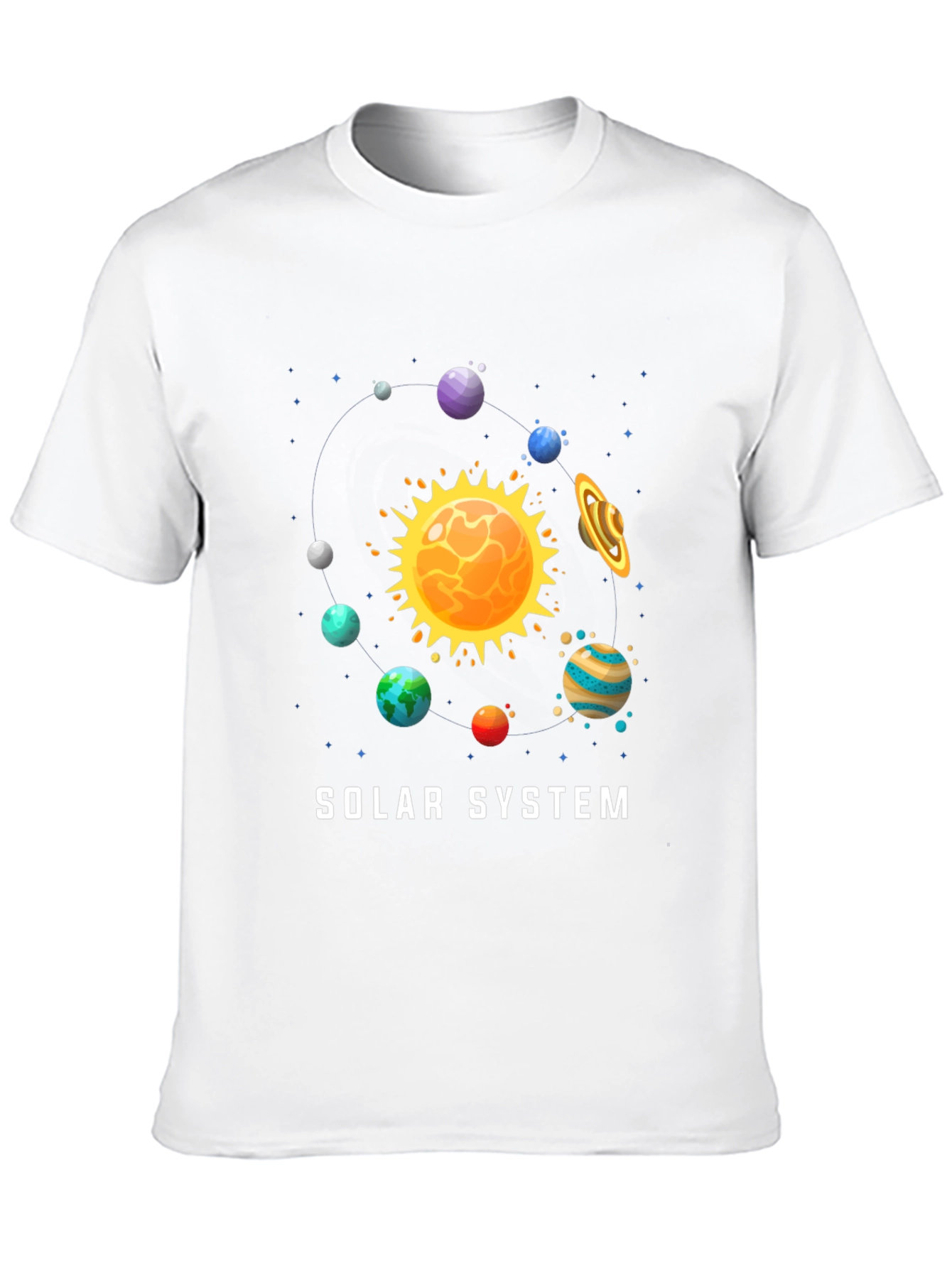 Black Solar System Graphic Print Black T-Shirt view 10