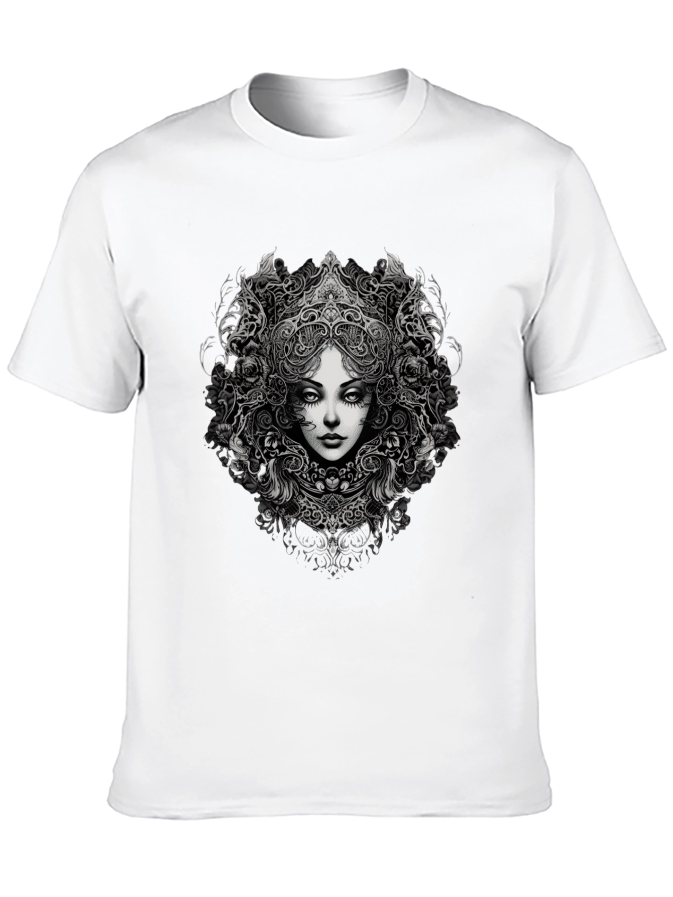Black Gothic Woman Graphic Black T-Shirt view 10