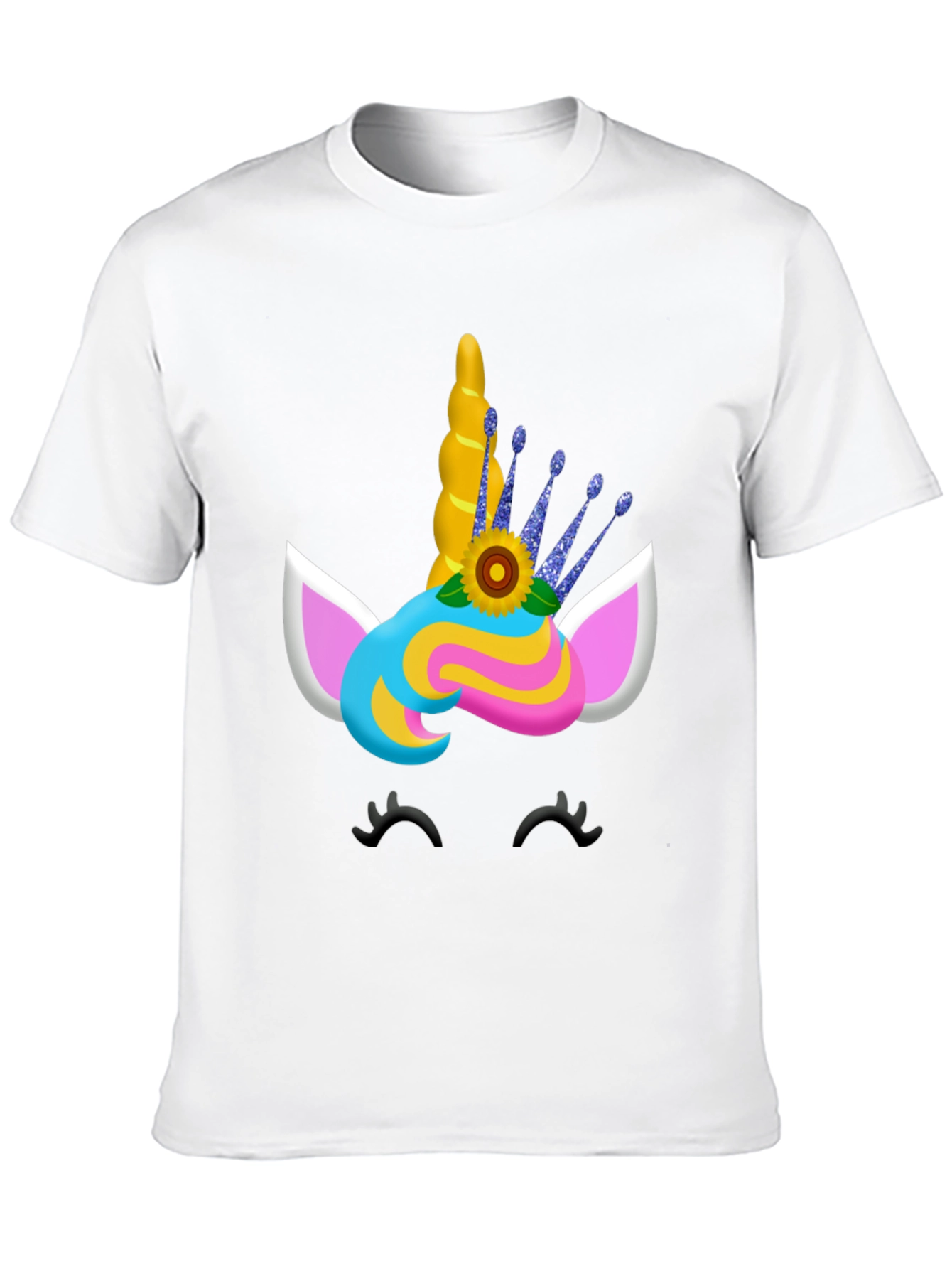 Black Unicorn Face Graphic Tee - Black Casual Shirt view 10