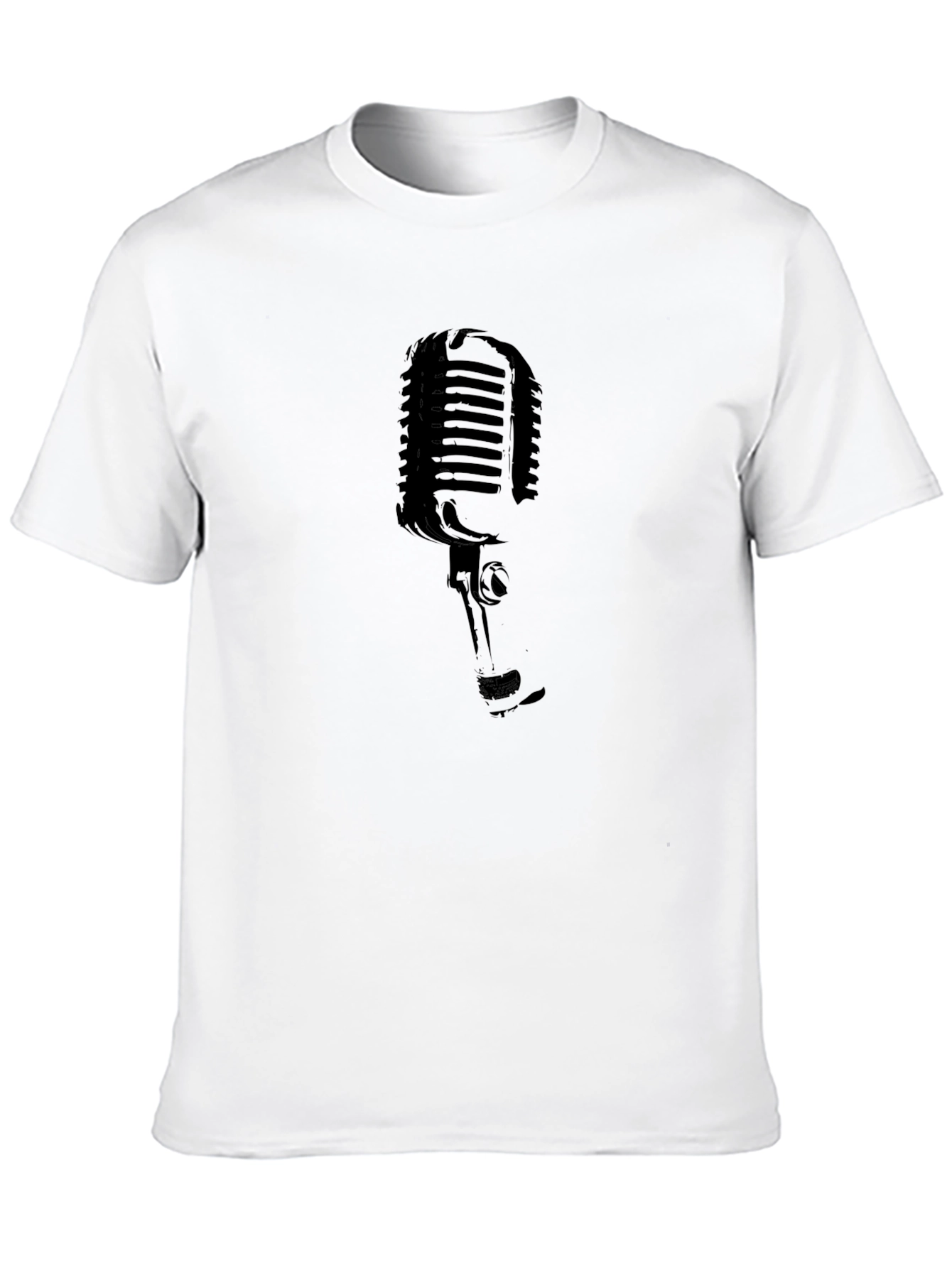 Black Retro Microphone Graphic Tee - Classic Style view 10