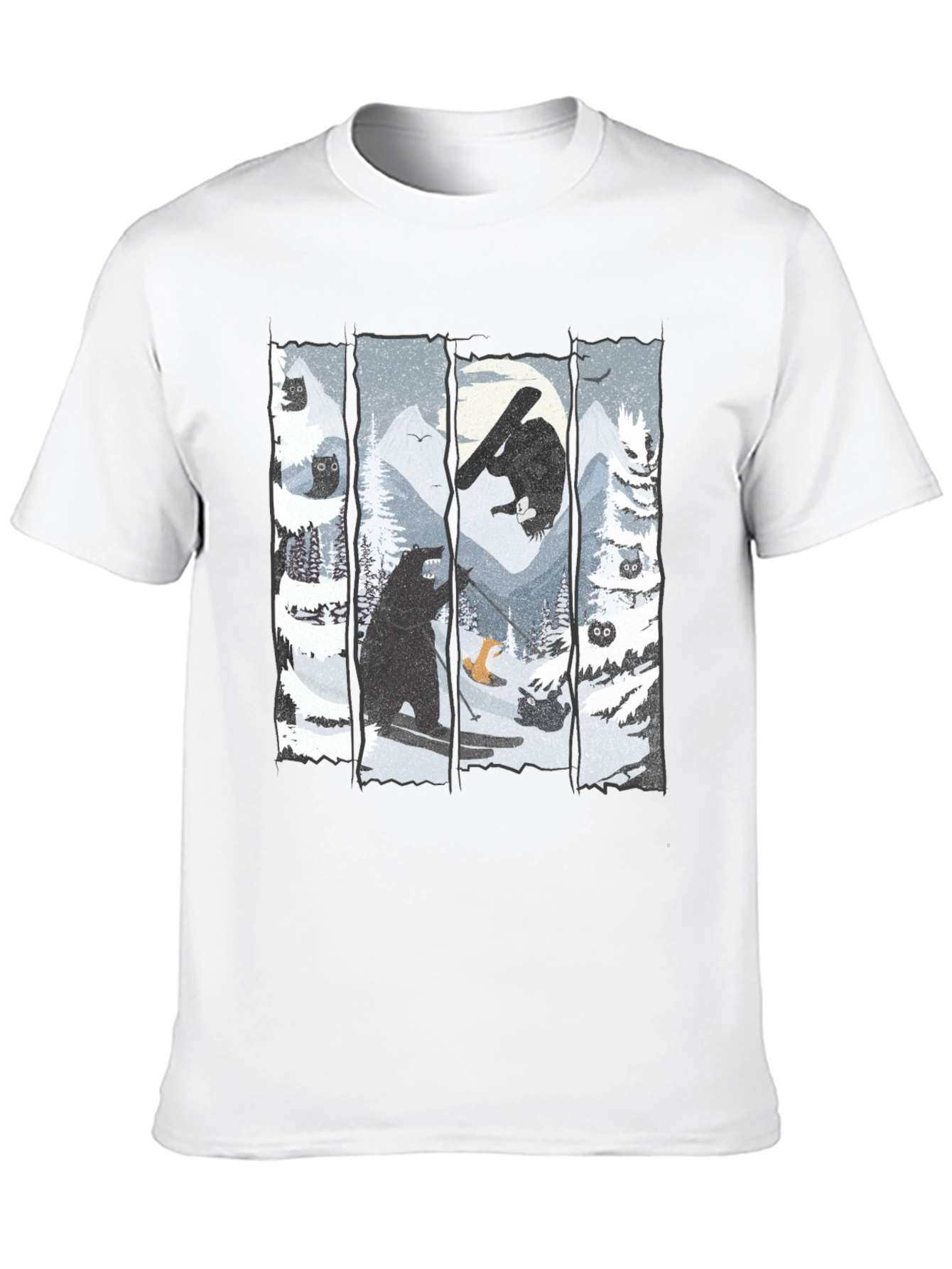 Black Winter Wonderland Bear Graphic Tee view 10