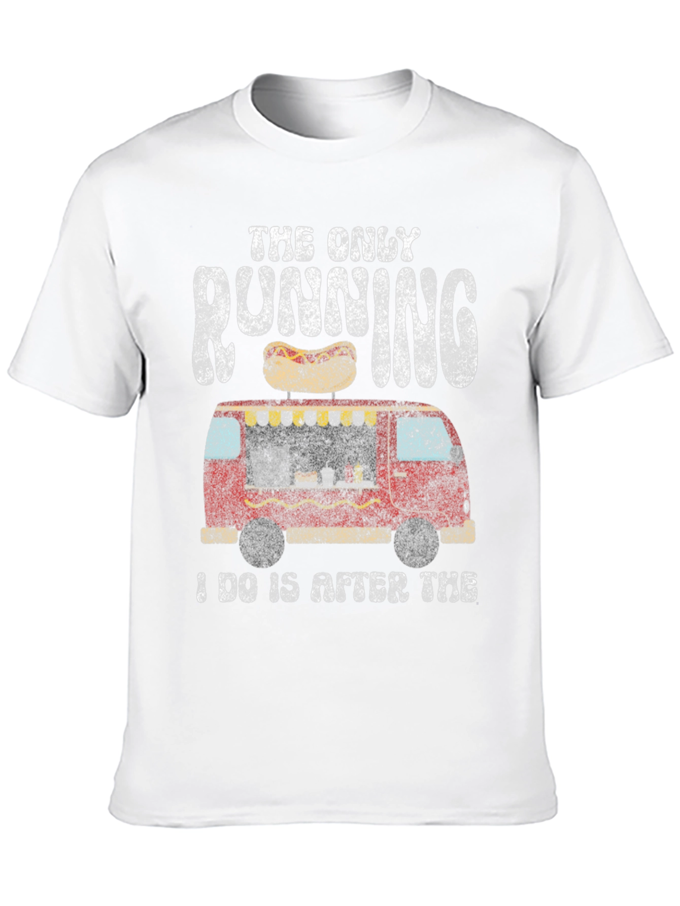 Black Funny Hot Dog T-Shirt - The Only Running I Do view 10