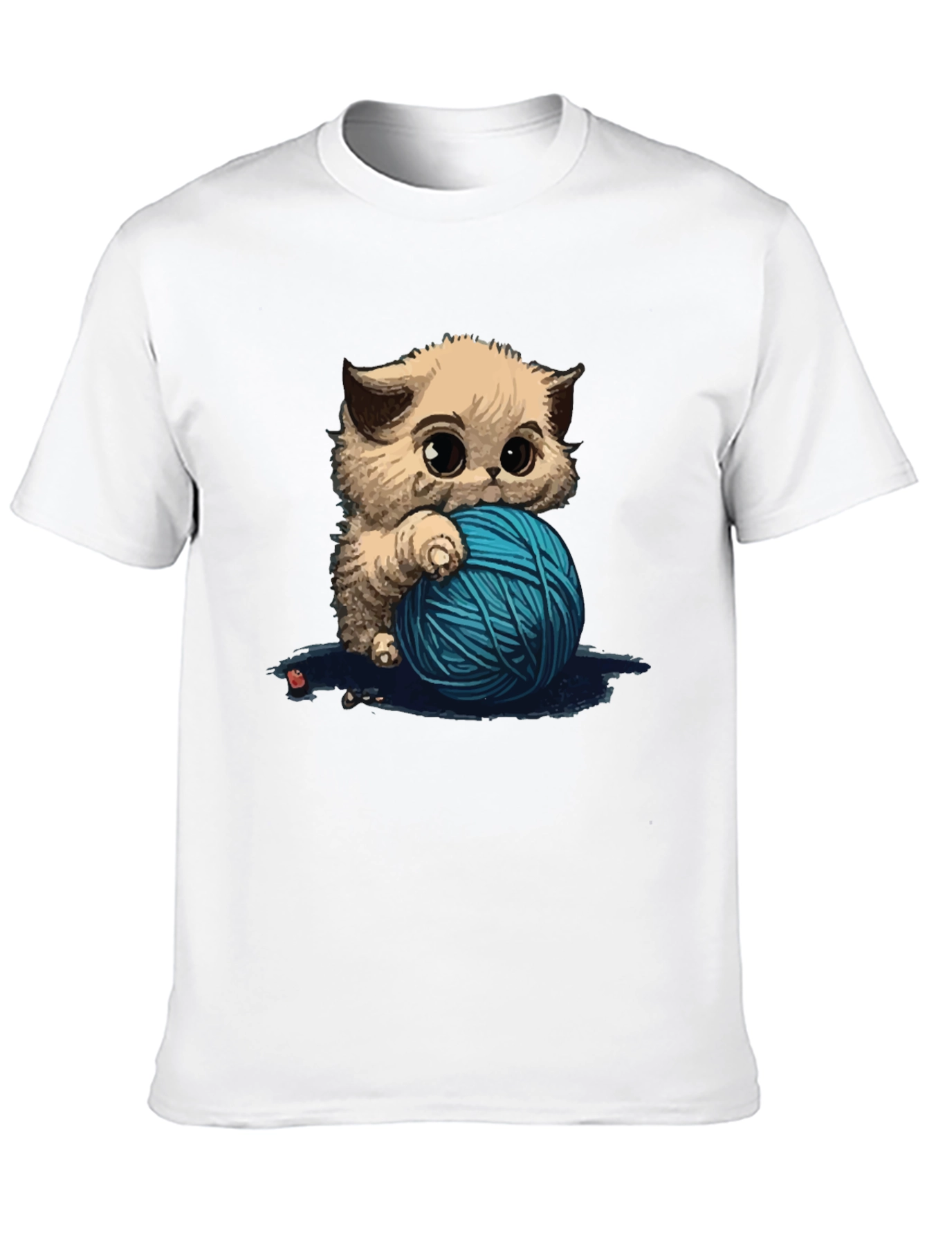 Black Cute Kitten Yarn Ball Graphic Tee view 10