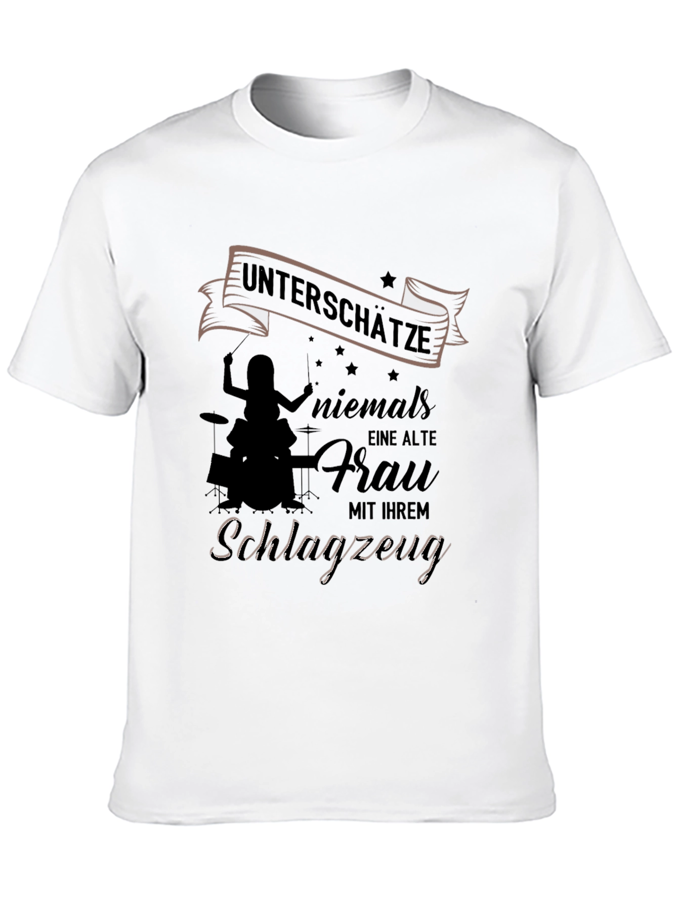 Black Old Lady Drummer Black T-Shirt - Never Underestimate! view 10