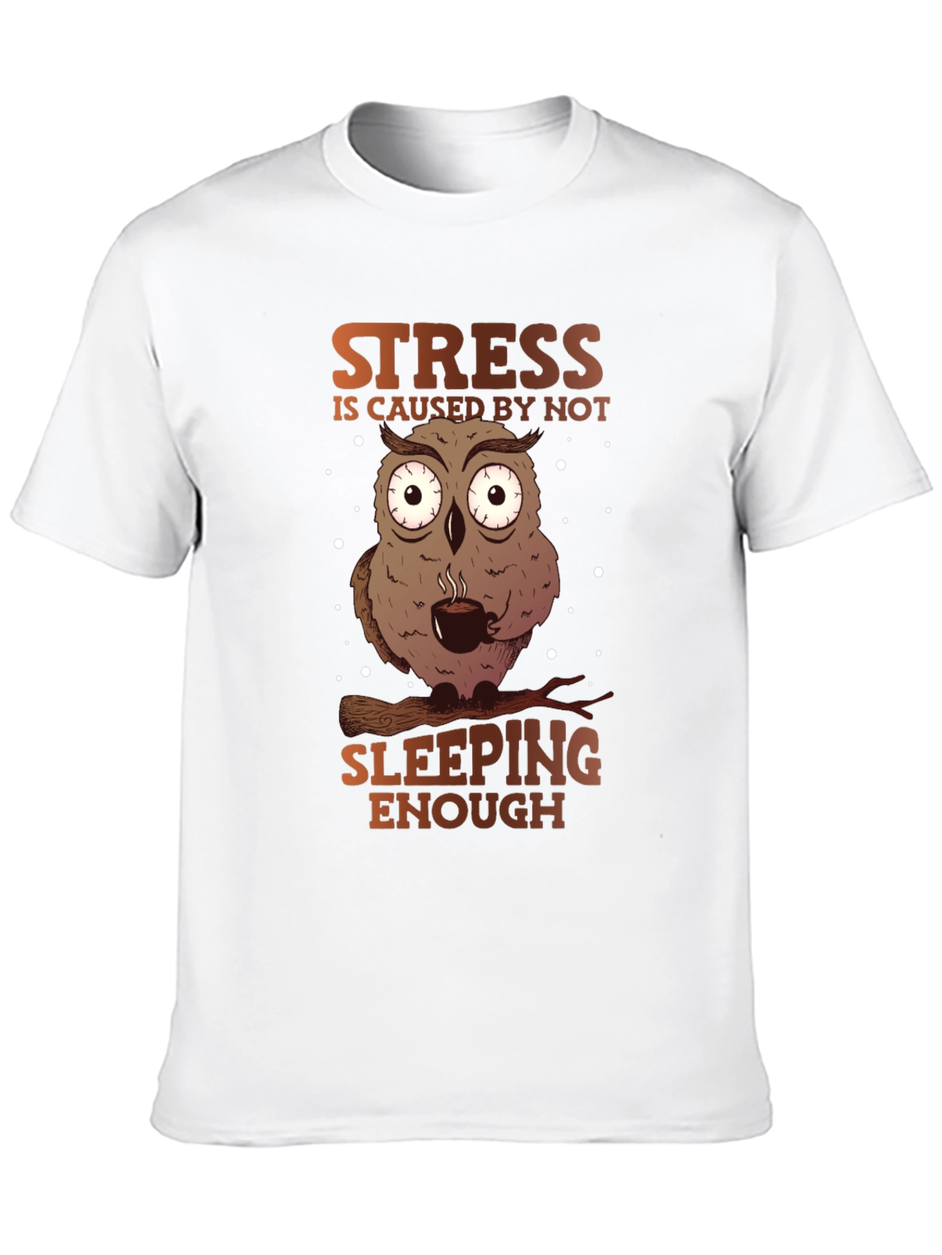 Black Funny Owl Stress T-Shirt - Sleep Deprived Humor view 10