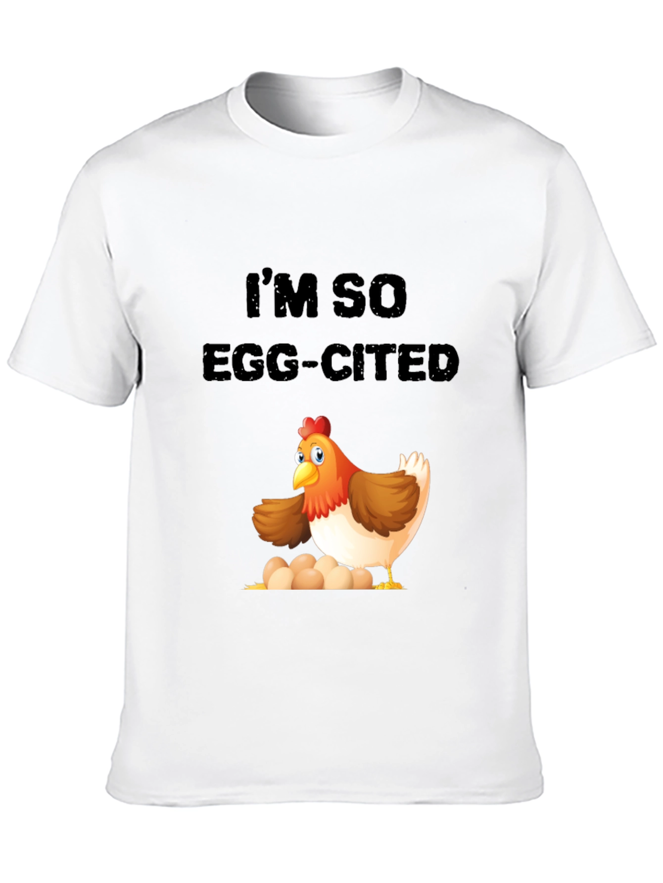 Black Egg-cited Chicken Graphic T-Shirt view 10