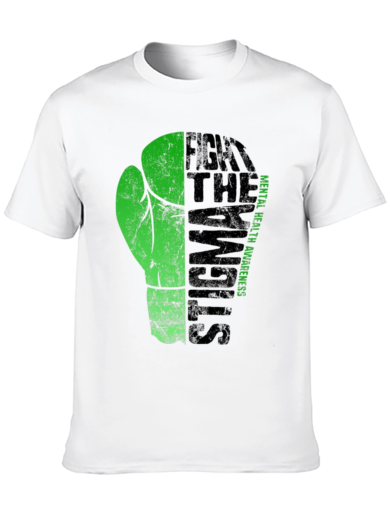 Black Fight the Stigma Mental Health Awareness T-Shirt view 10