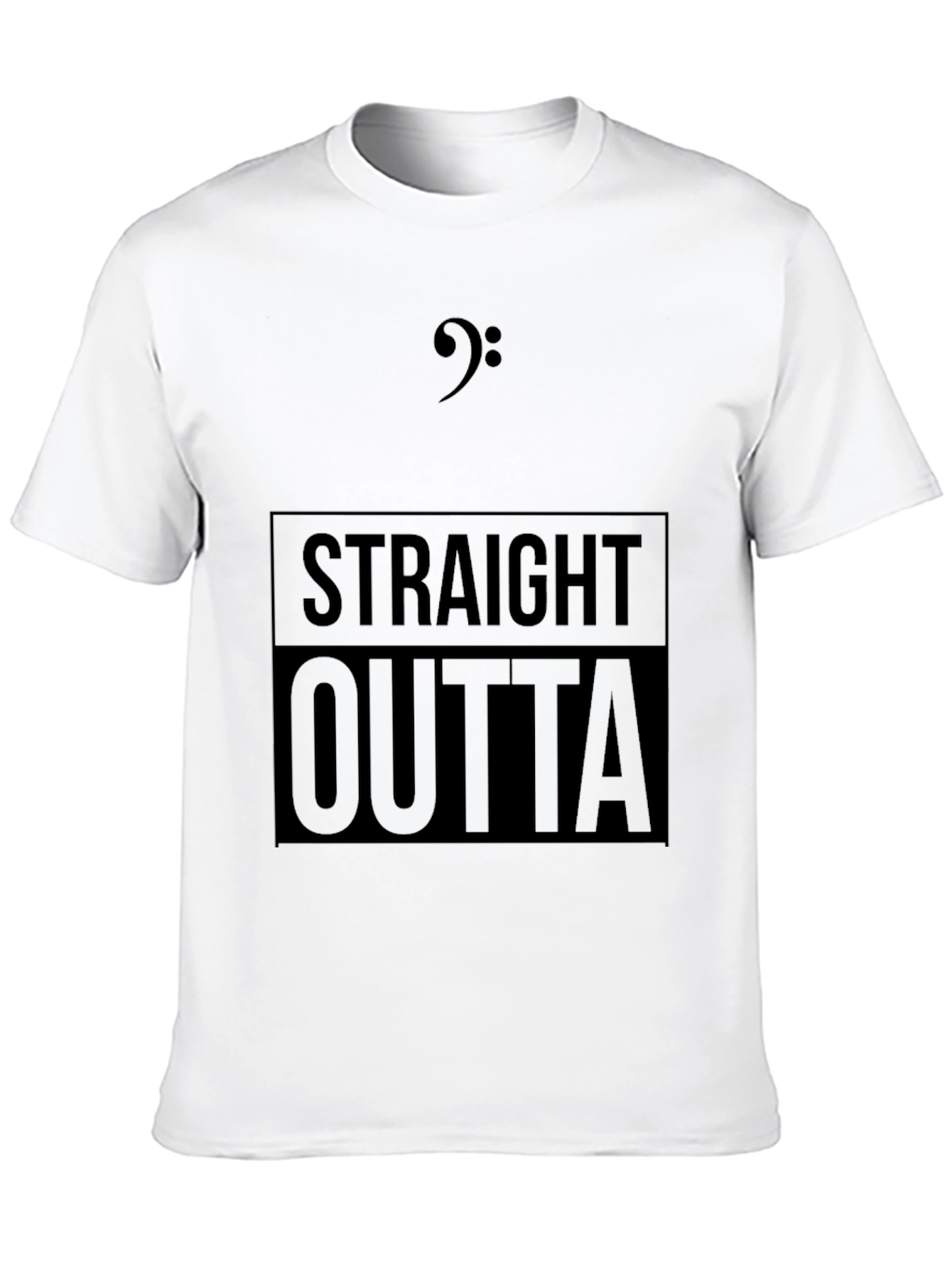 Black Straight Outta Bass Clef Black Graphic Tee view 10