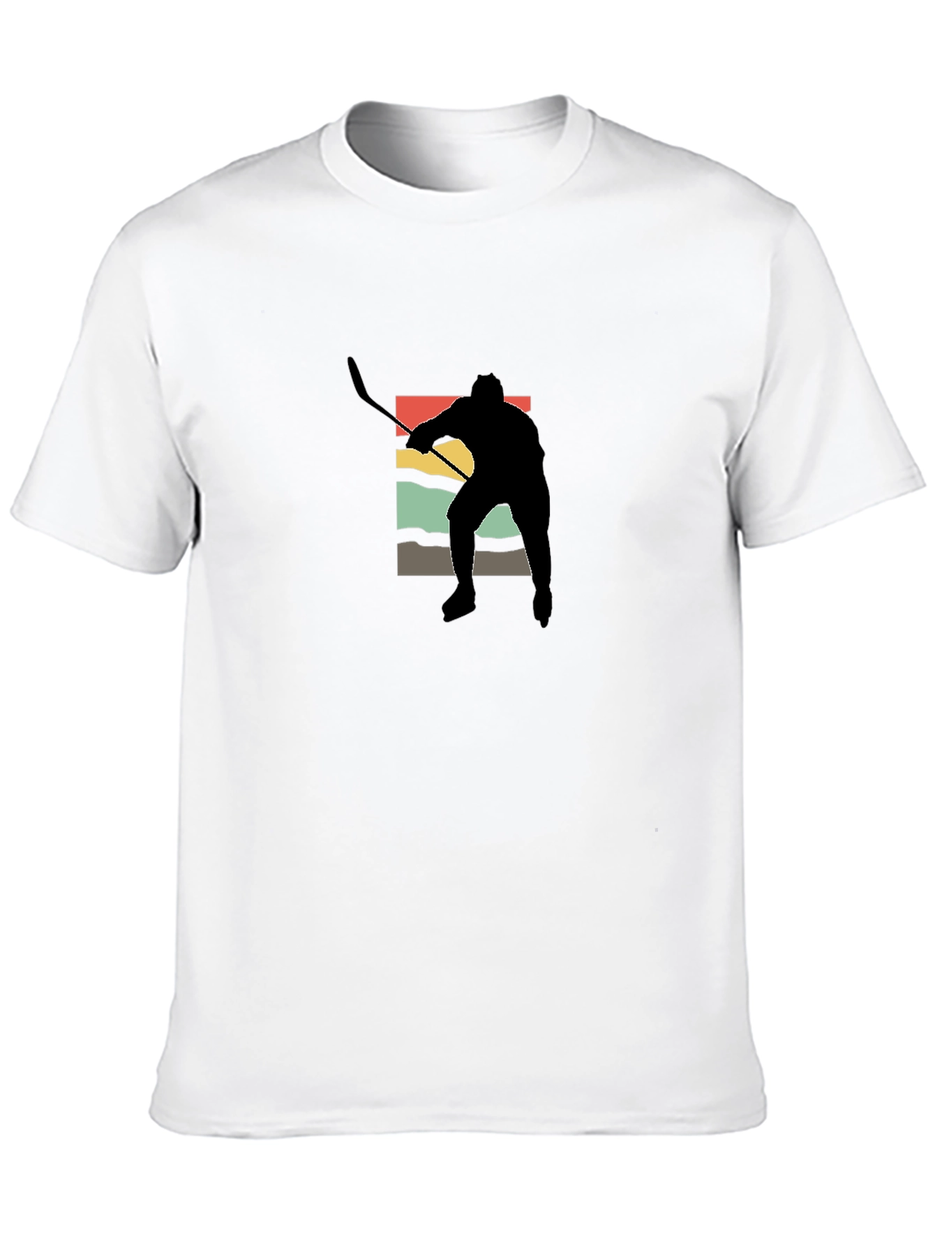 Black Retro Hockey Player Graphic Tee view 10