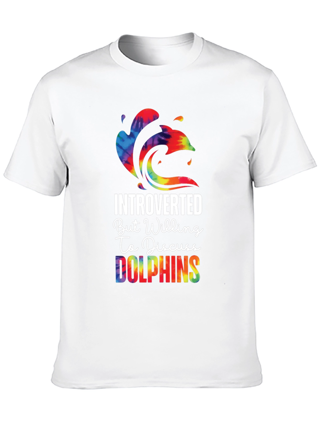 Black Introverted Dolphin Lover Tie-Dye Graphic Tee view 10