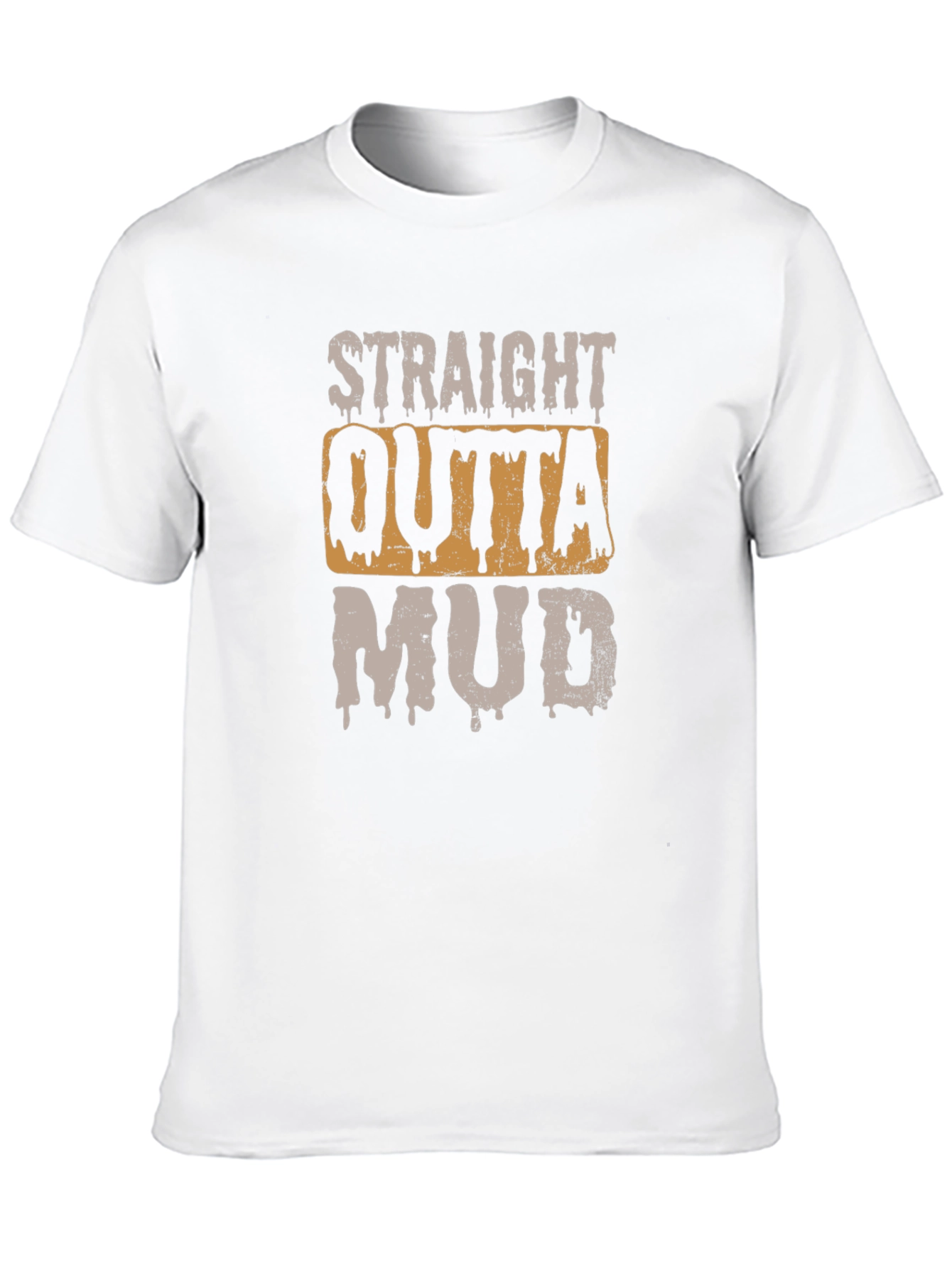 Black Straight Outta Mud T-Shirt - Novelty Graphic Tee view 10