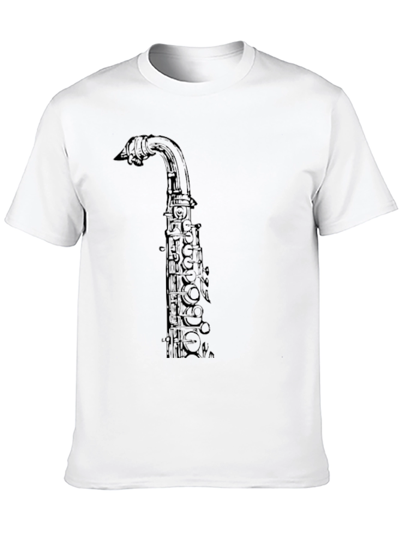 Black Saxophone Graphic Print Black T-Shirt view 10