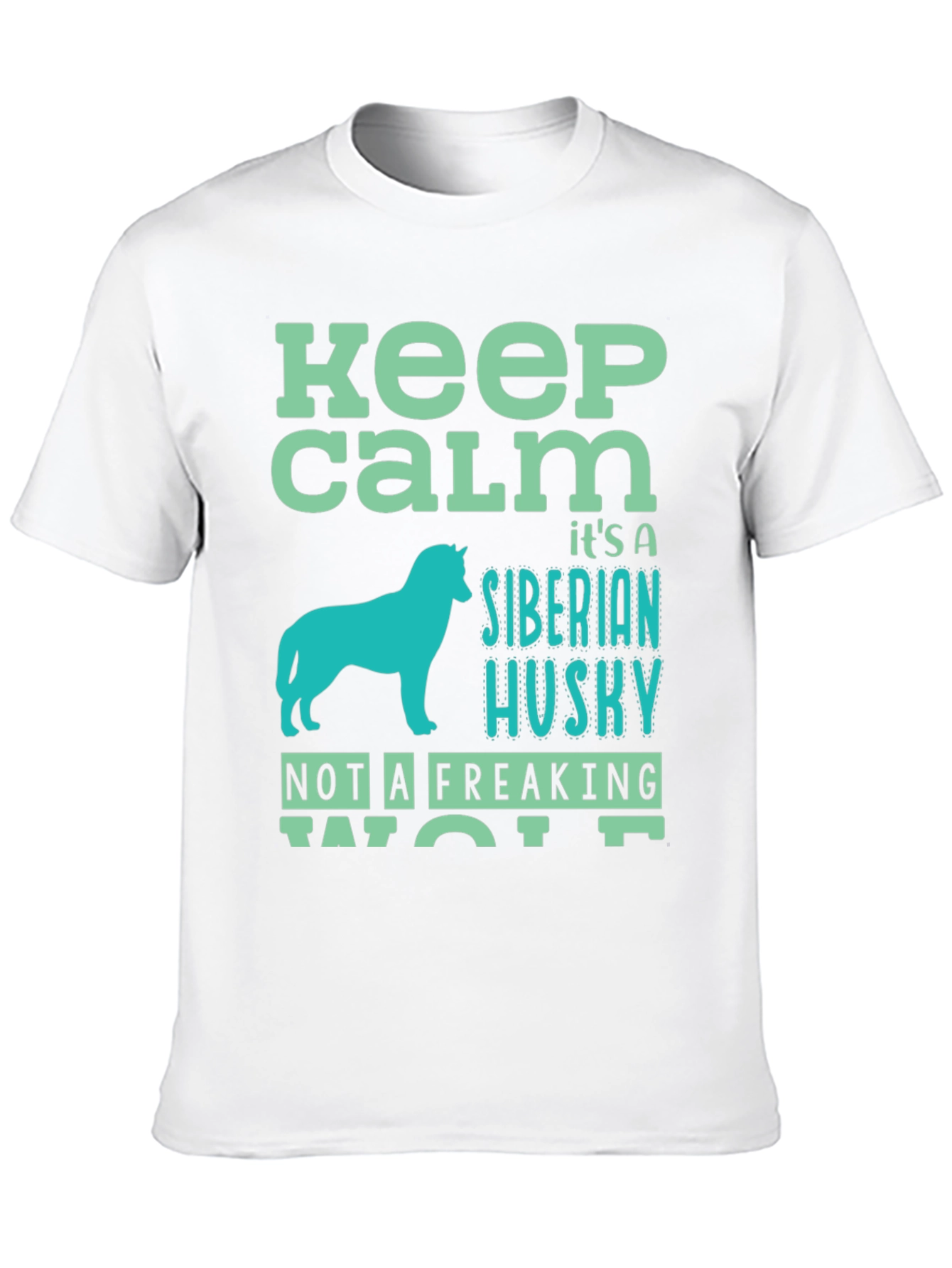 Black Keep Calm Siberian Husky Graphic T-Shirt view 10