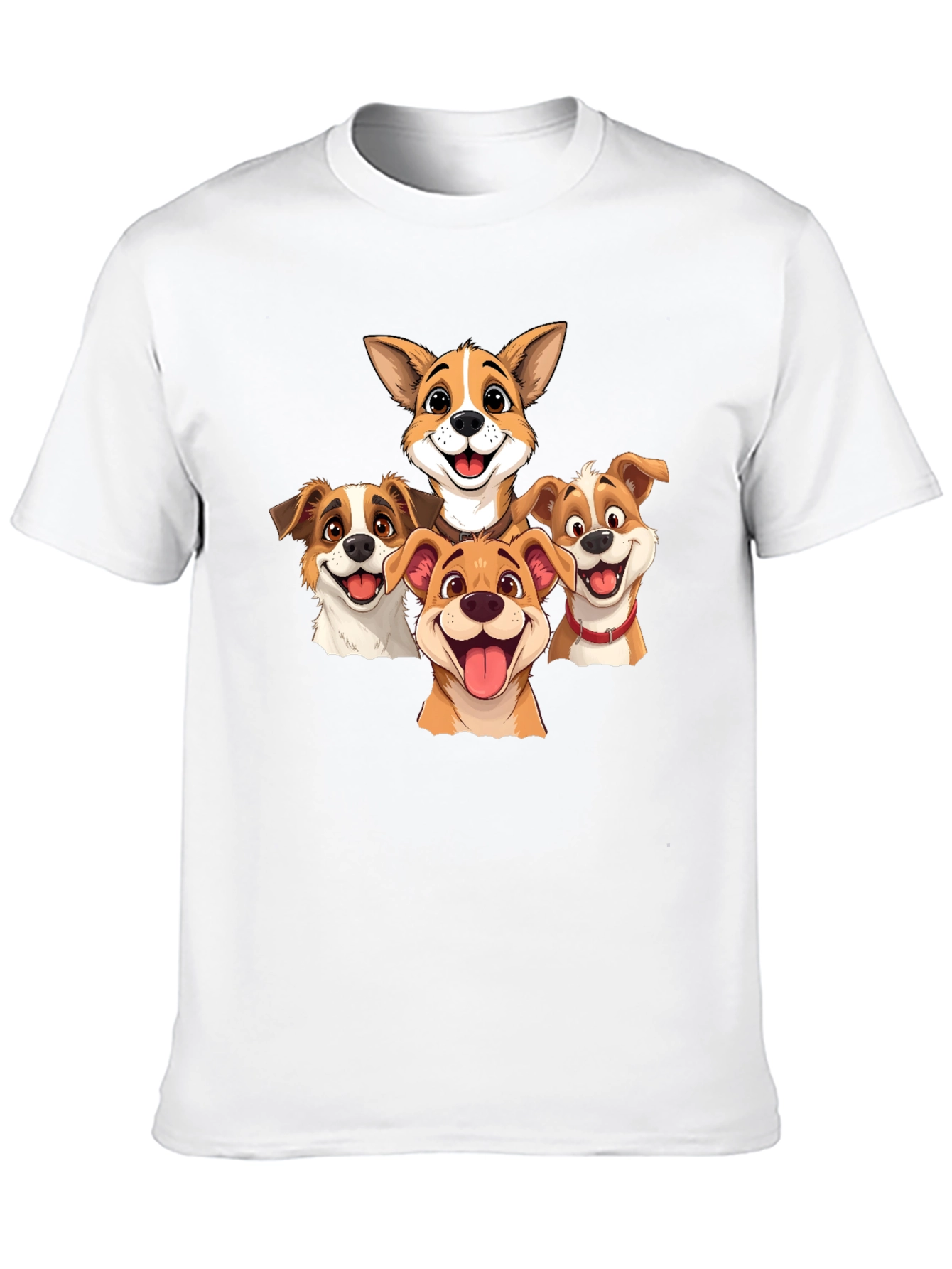 Black Cartoon Dog Pack T-Shirt - Black view 10
