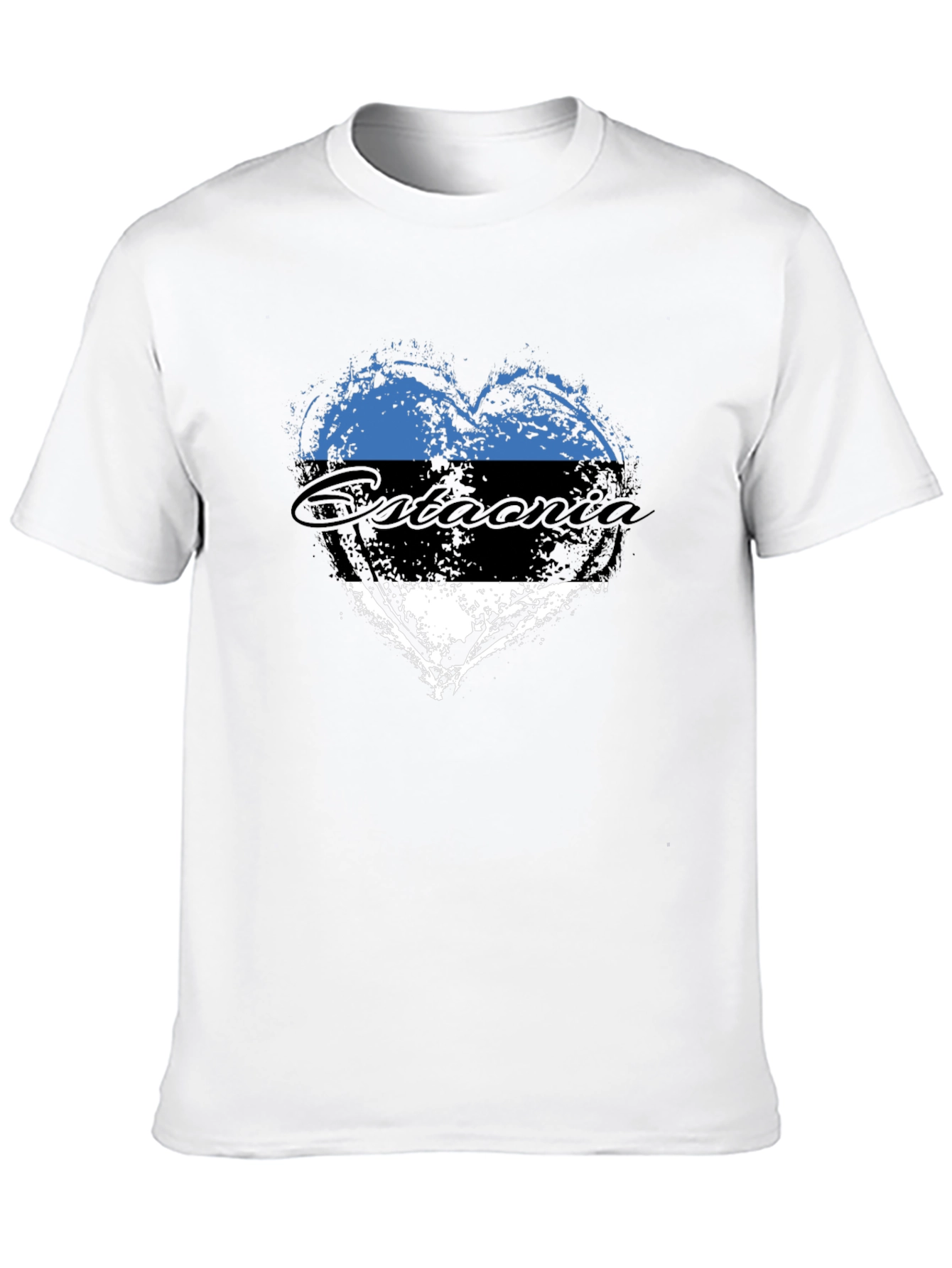 Black Estonia Flag Heart T-Shirt view 10